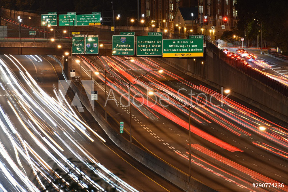 Downtown Atlanta Interstate Highway Traffic