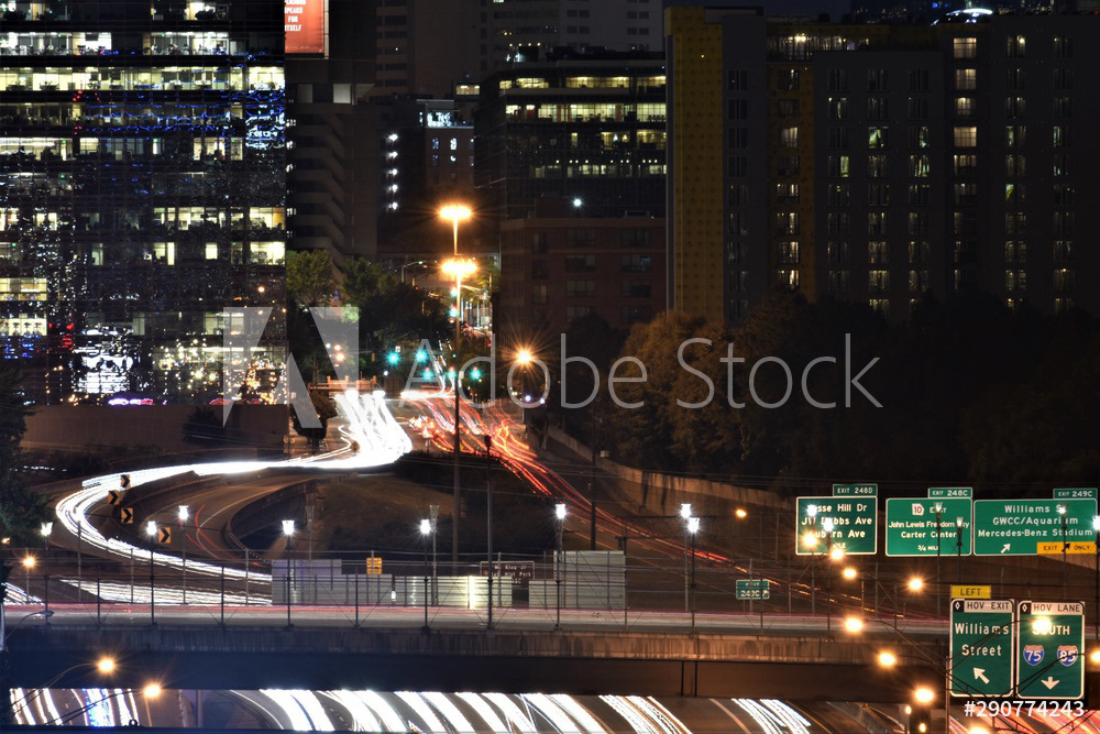 Downtown Atlanta Cityscape & Traffic