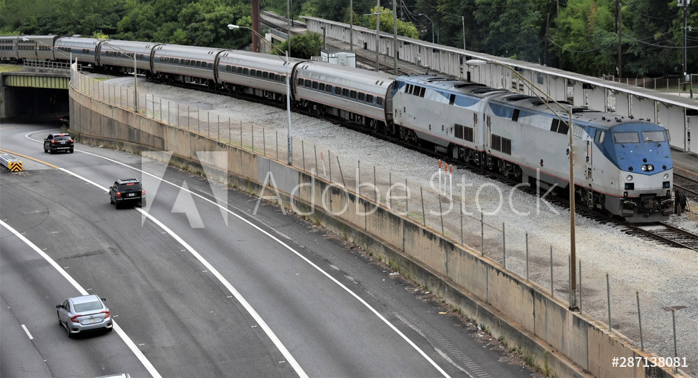 Train Arriving At The Amtrak Station in Atlanta