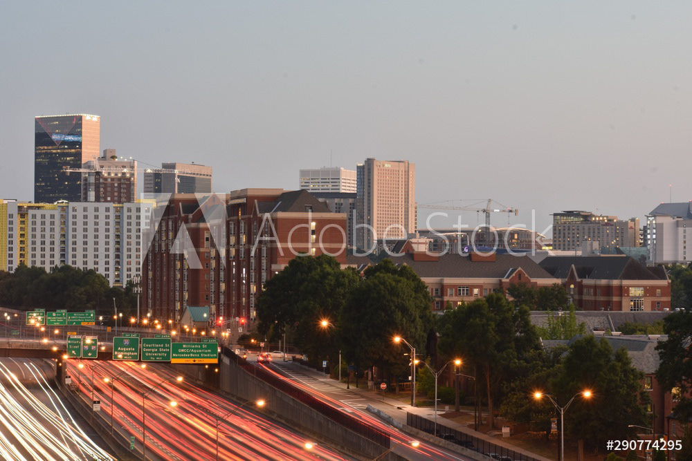 Downtown Atlanta Cityscape & Traffic