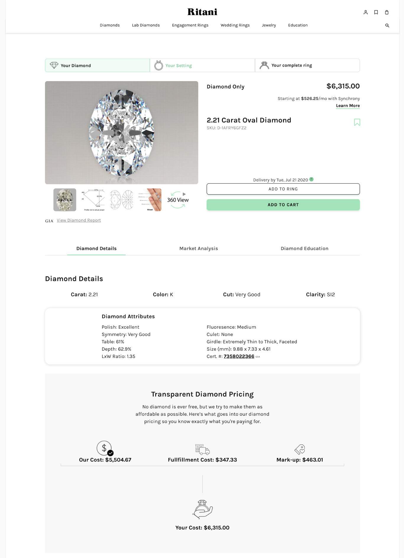 User selects this diamond