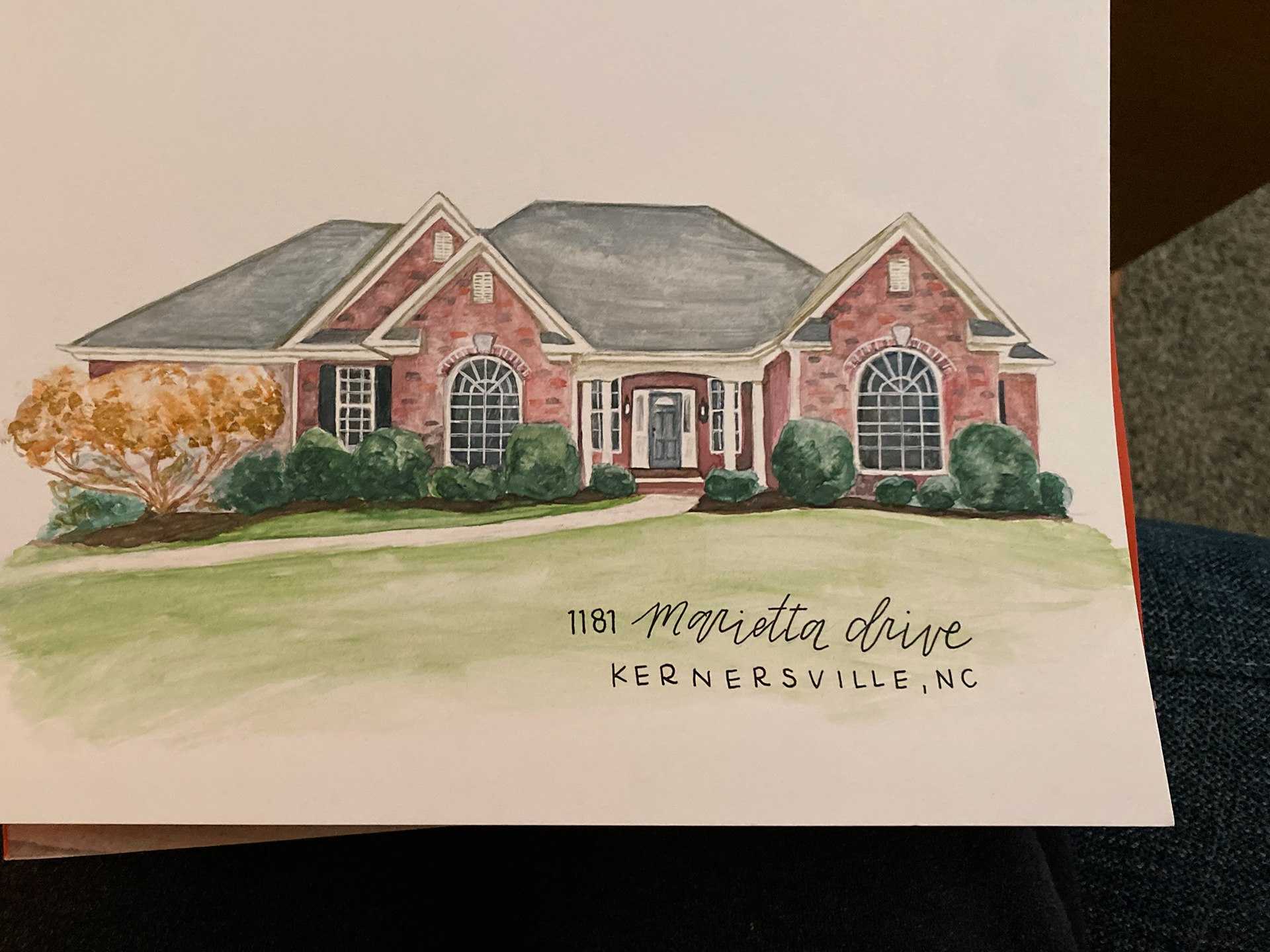 Watercolor painting for real estate agent