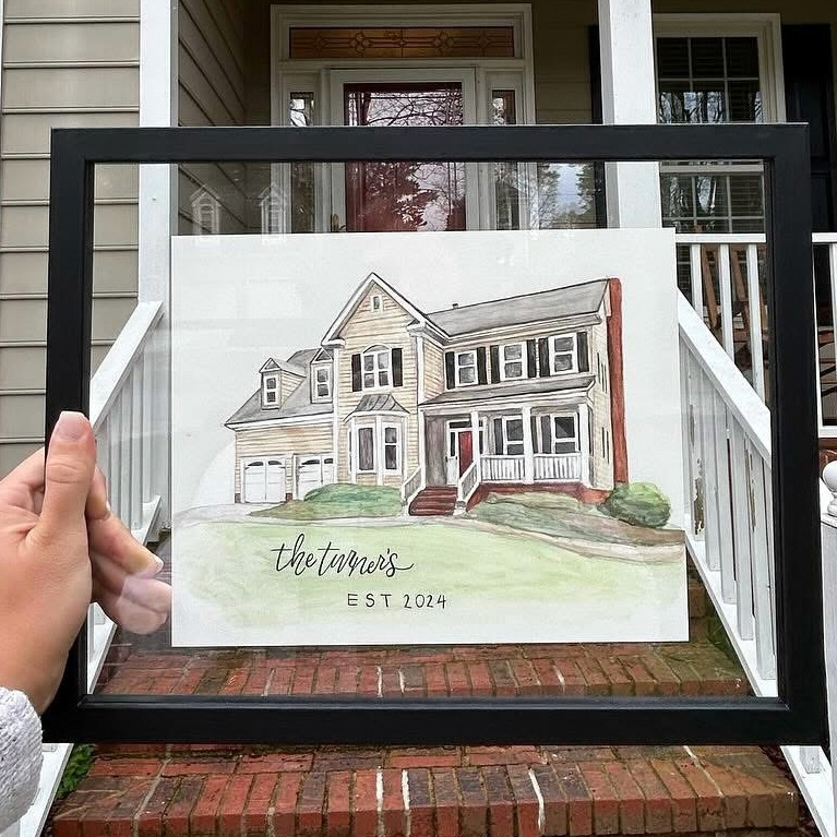 Watercolor painting for real estate agent