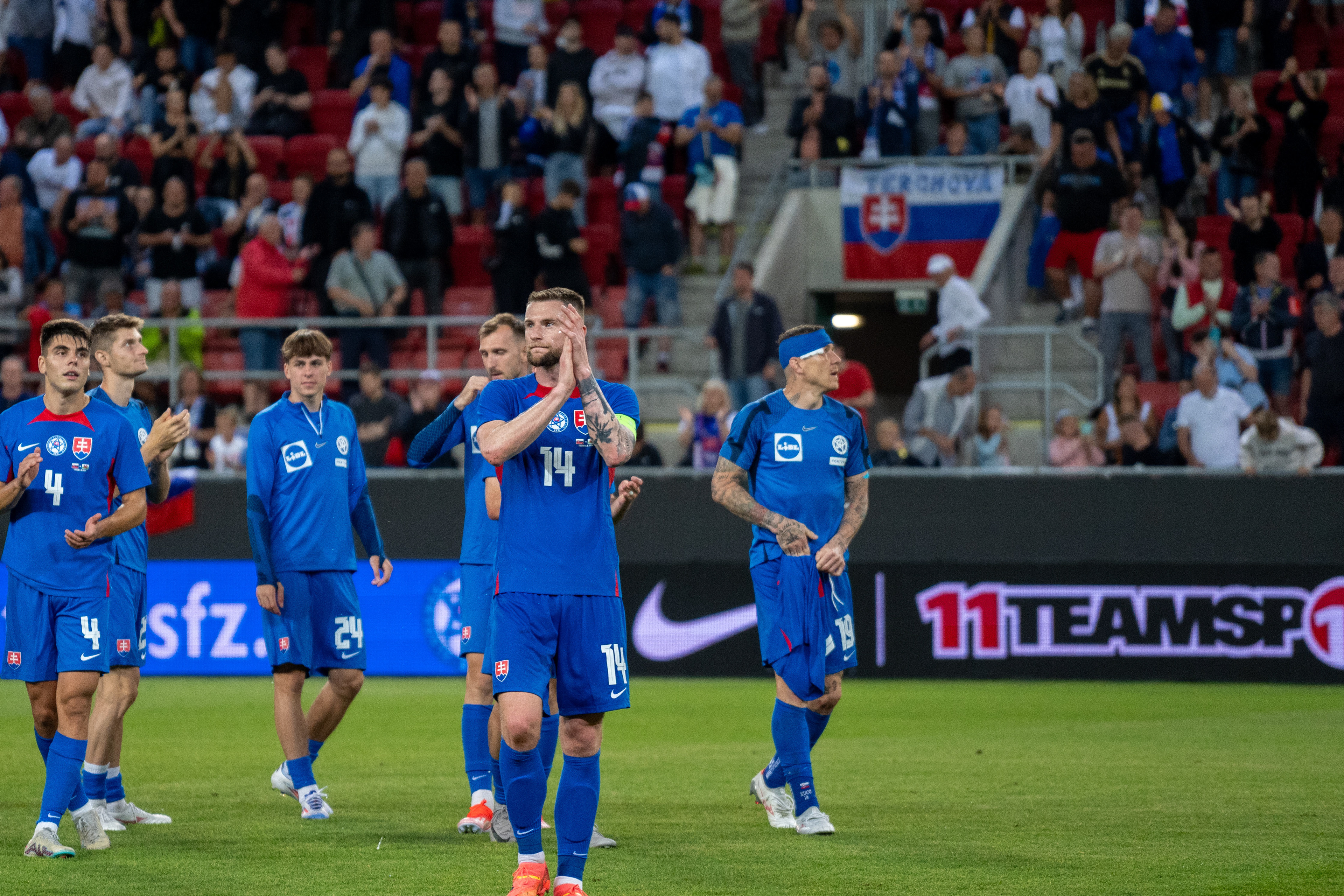 Poďakovanie slovenskej reprezentácie za podporu v zápase