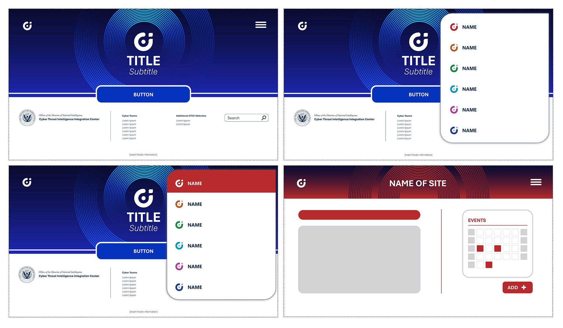 A UI site design concept for a client