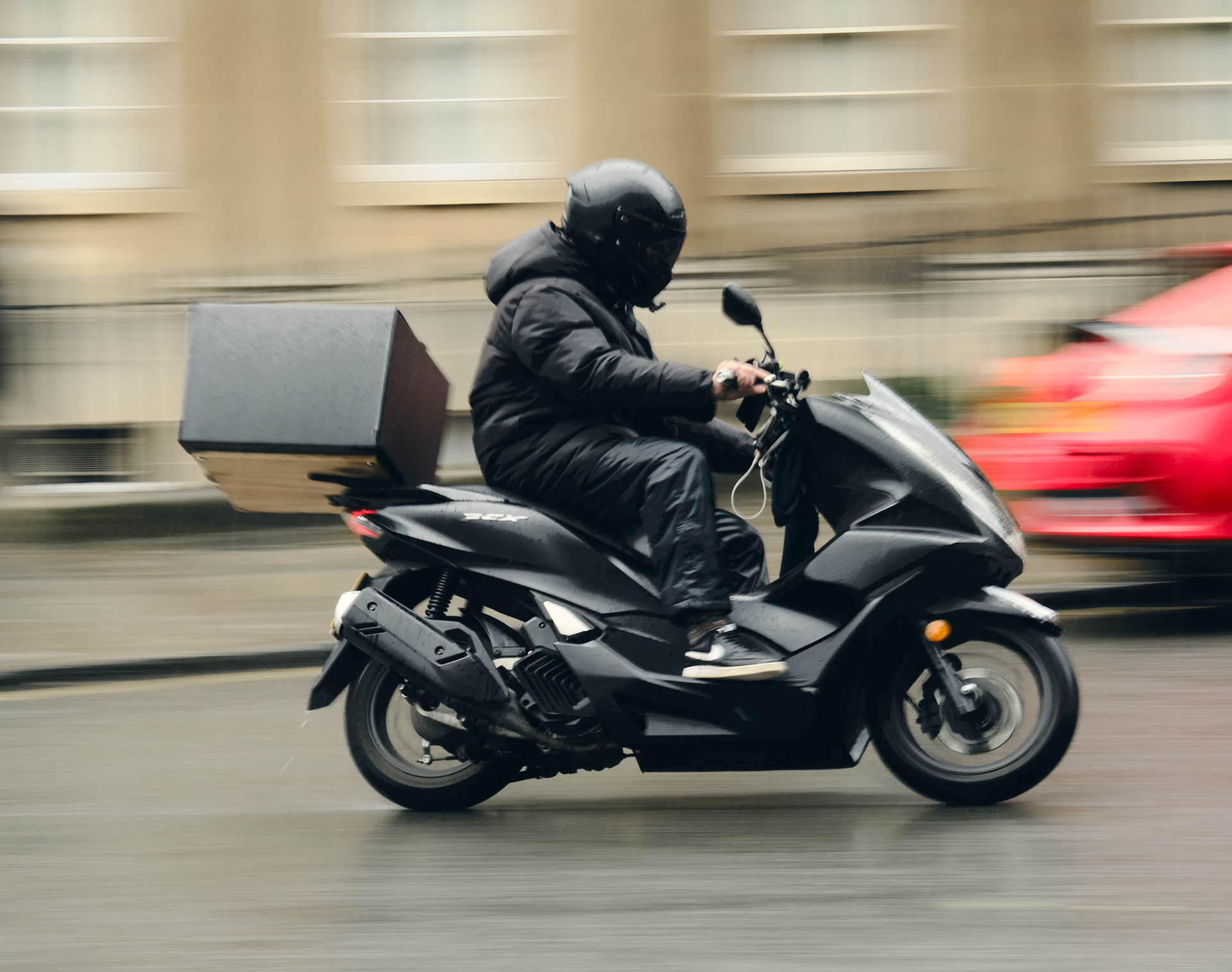 Motorcyclists travelling at speed