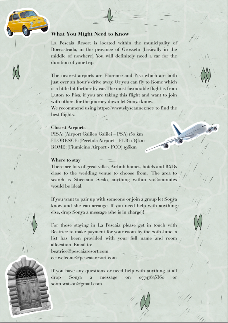 pre arrival information package