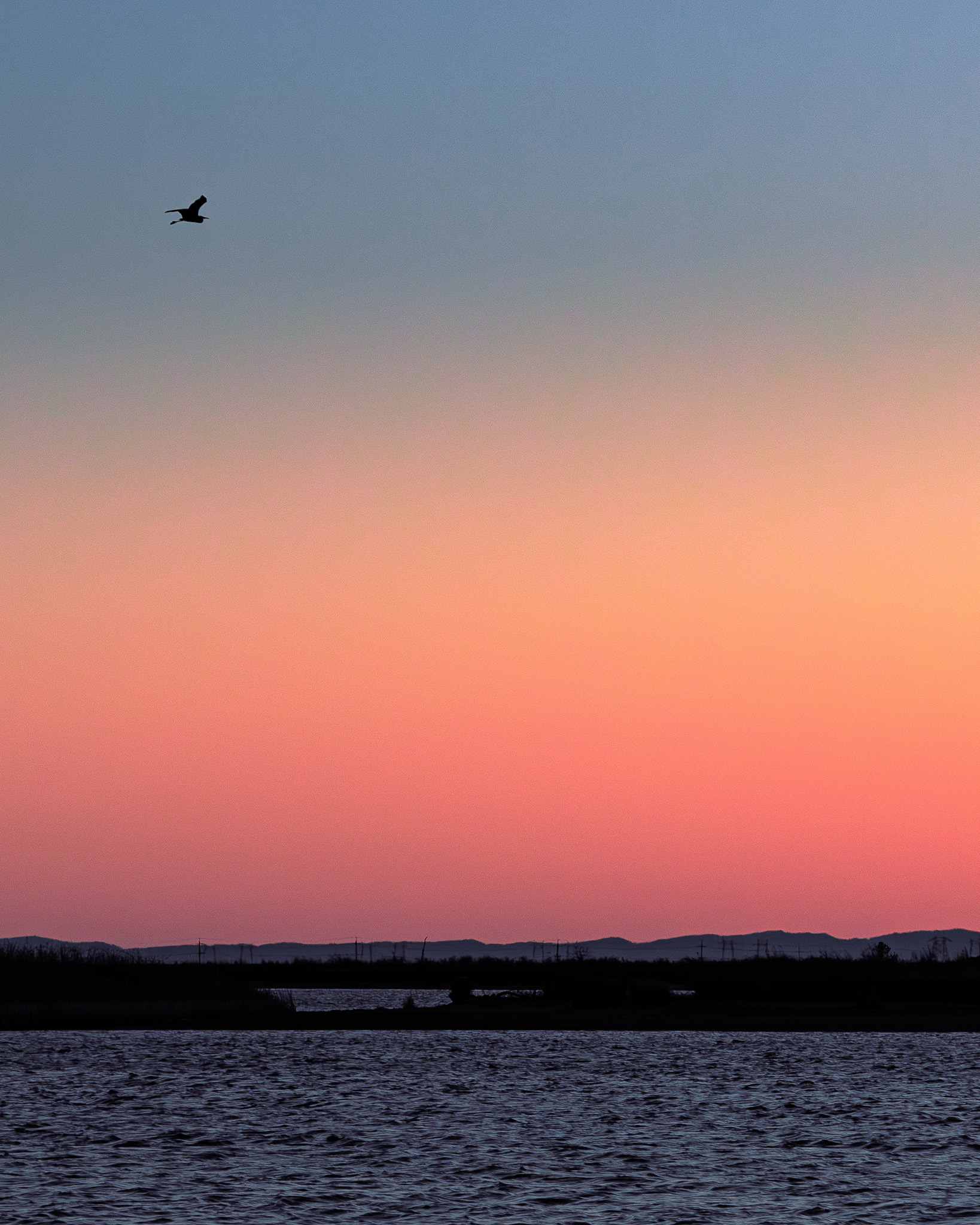 Sunset on the afterbay just outside of oroville california