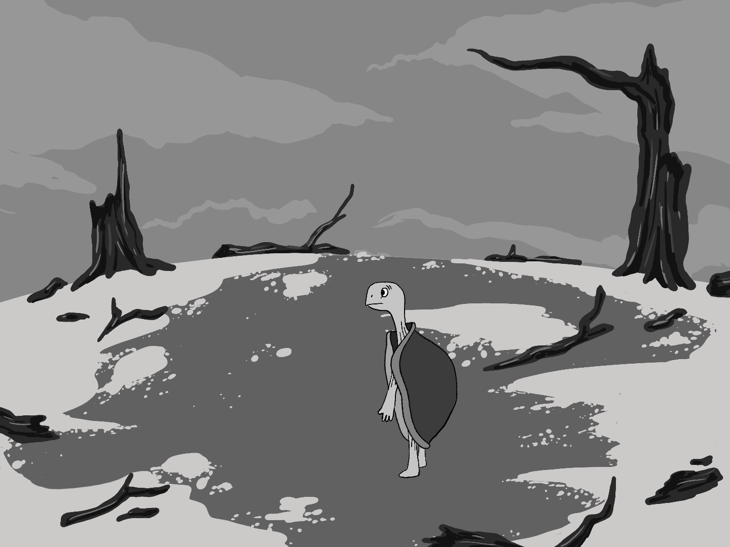 2D Digital background commissioned for the intro to a short film, 'Inter-Continental Bunker Mission'