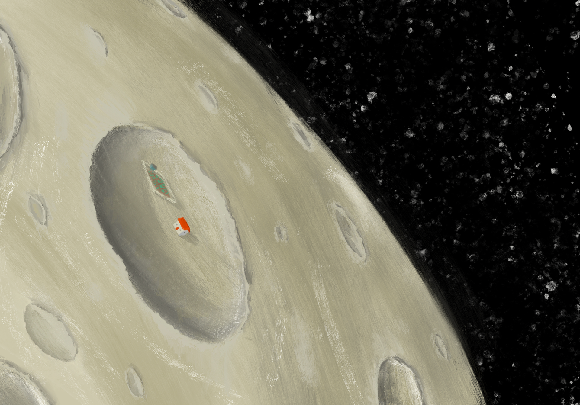 Concept Art for the Moon Crater setting