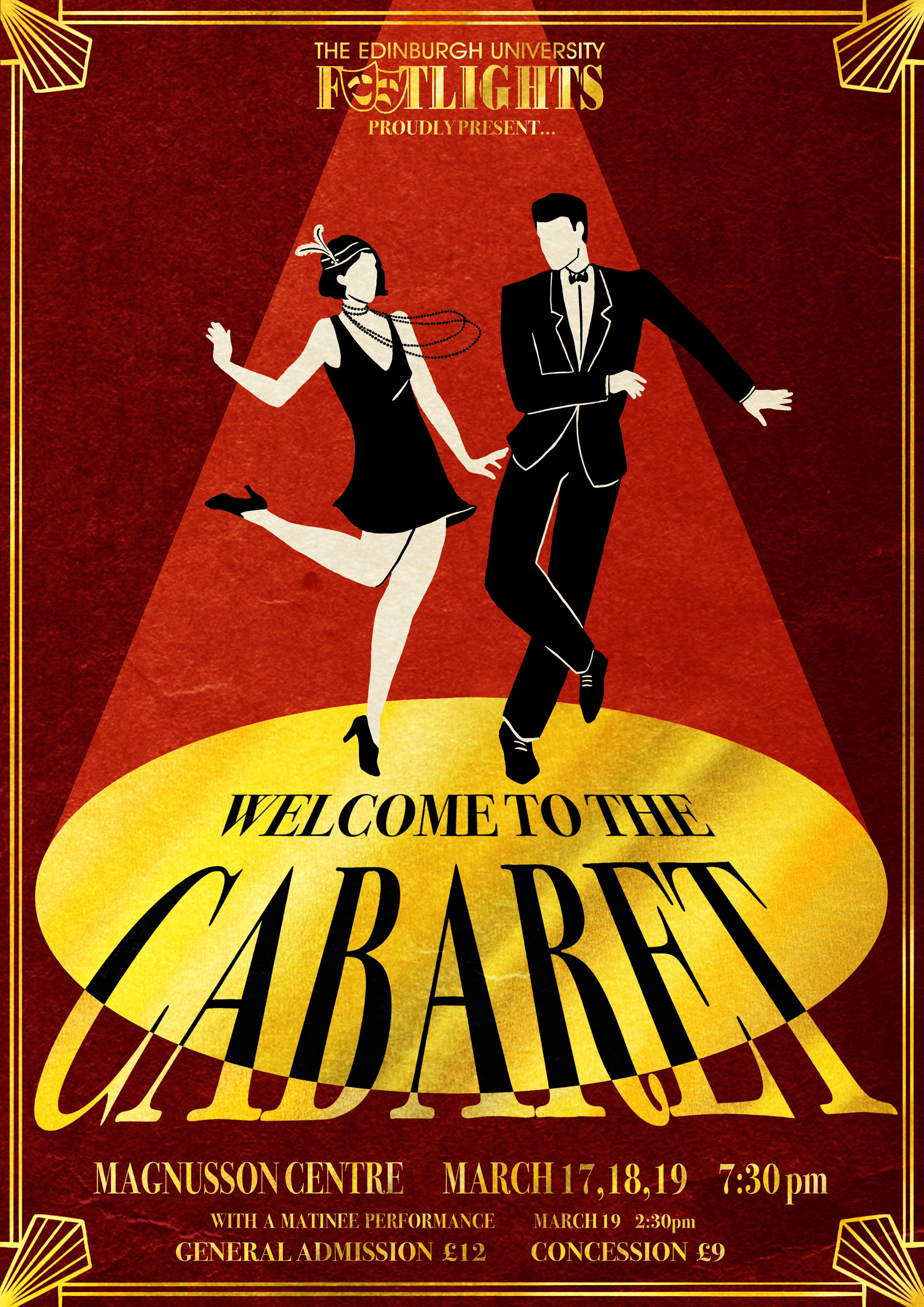 The poster for Footlight's 2021 cabaret themed showchoir production