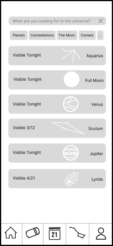 Stargazing search