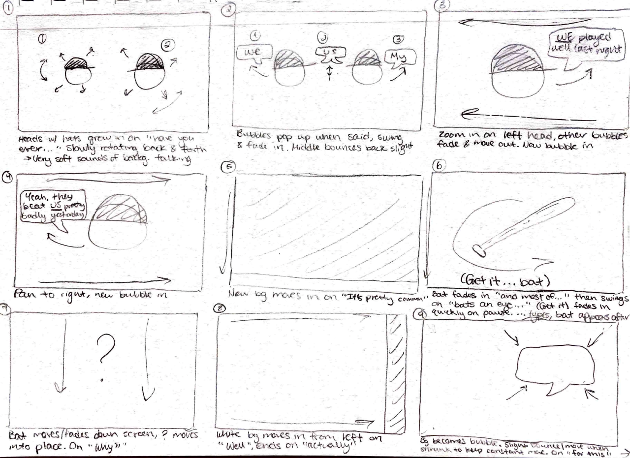 BIRGing video storyboard 1
