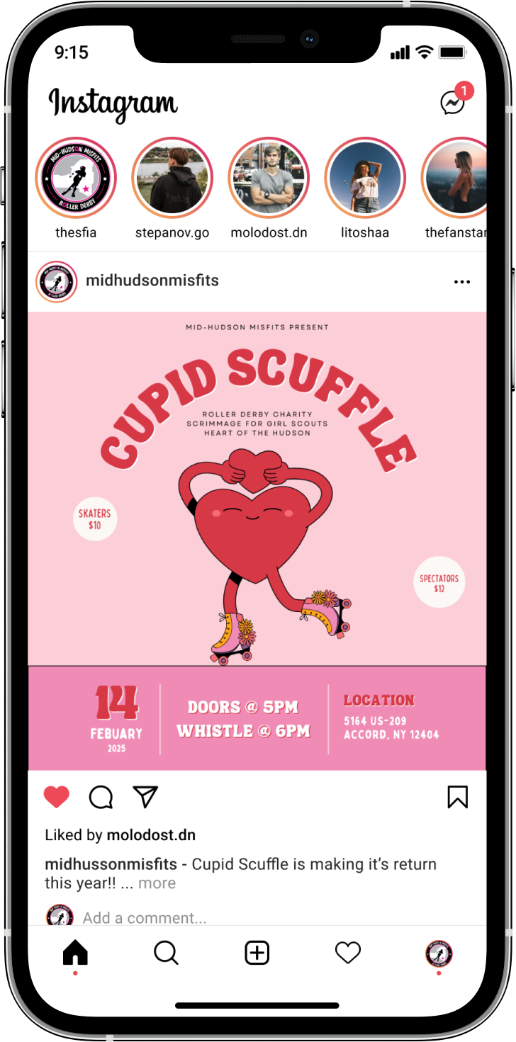 Cupid Scuffle Instagram post