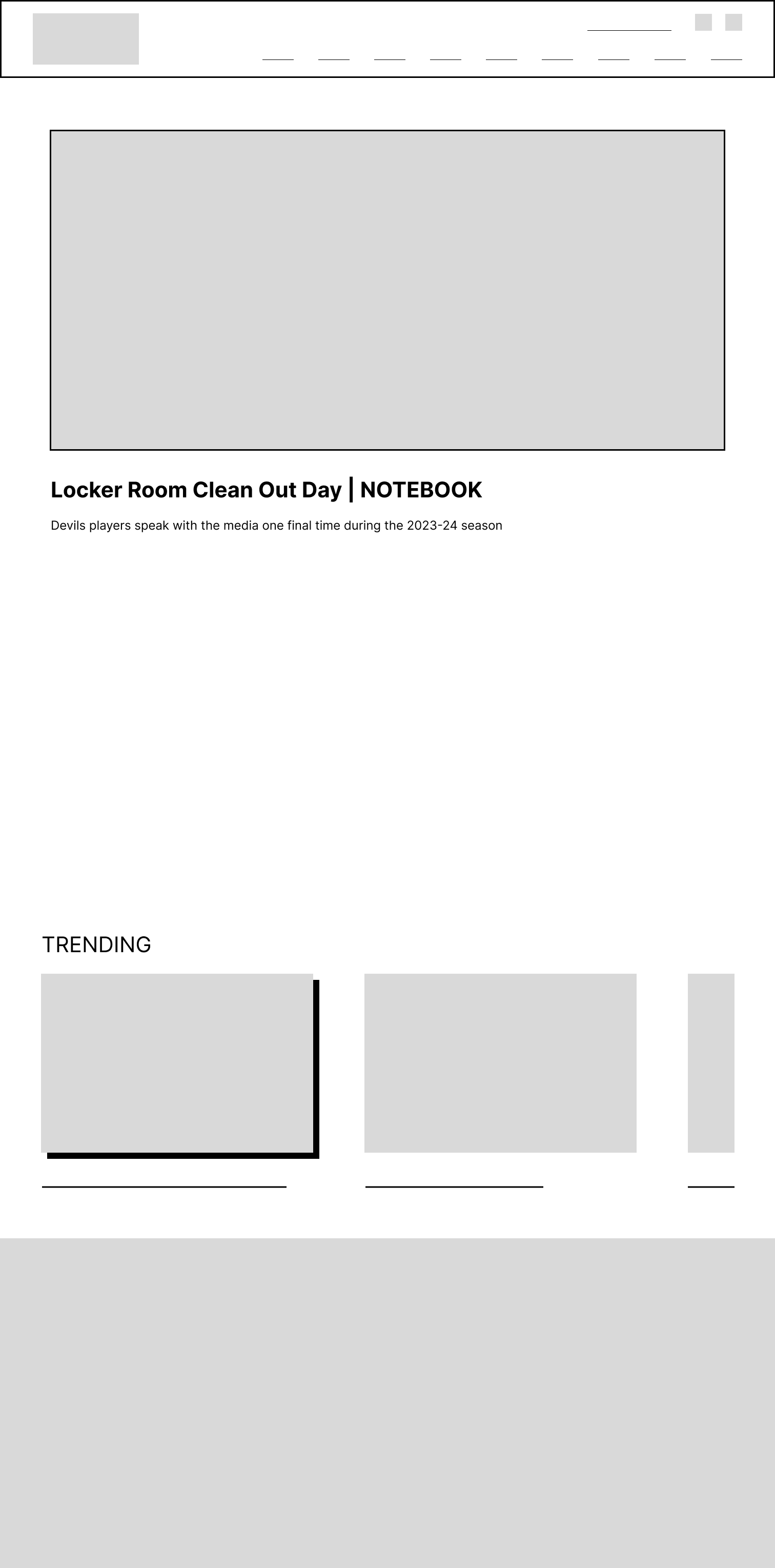 Video page wireframe