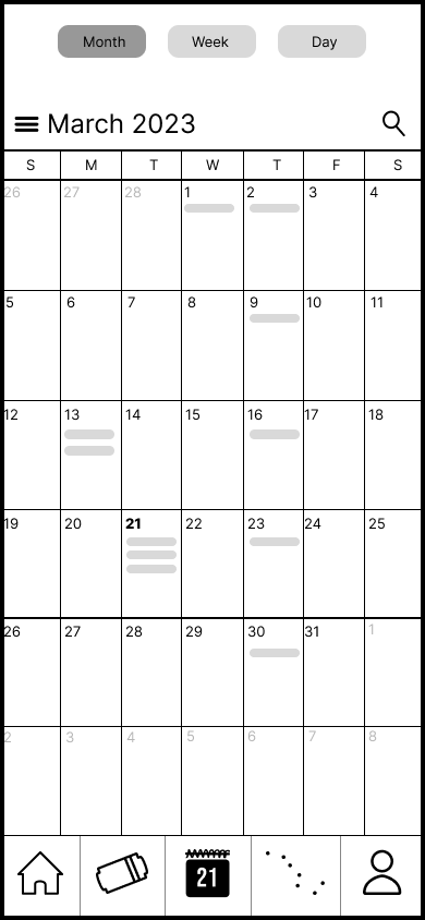 Calendar month view