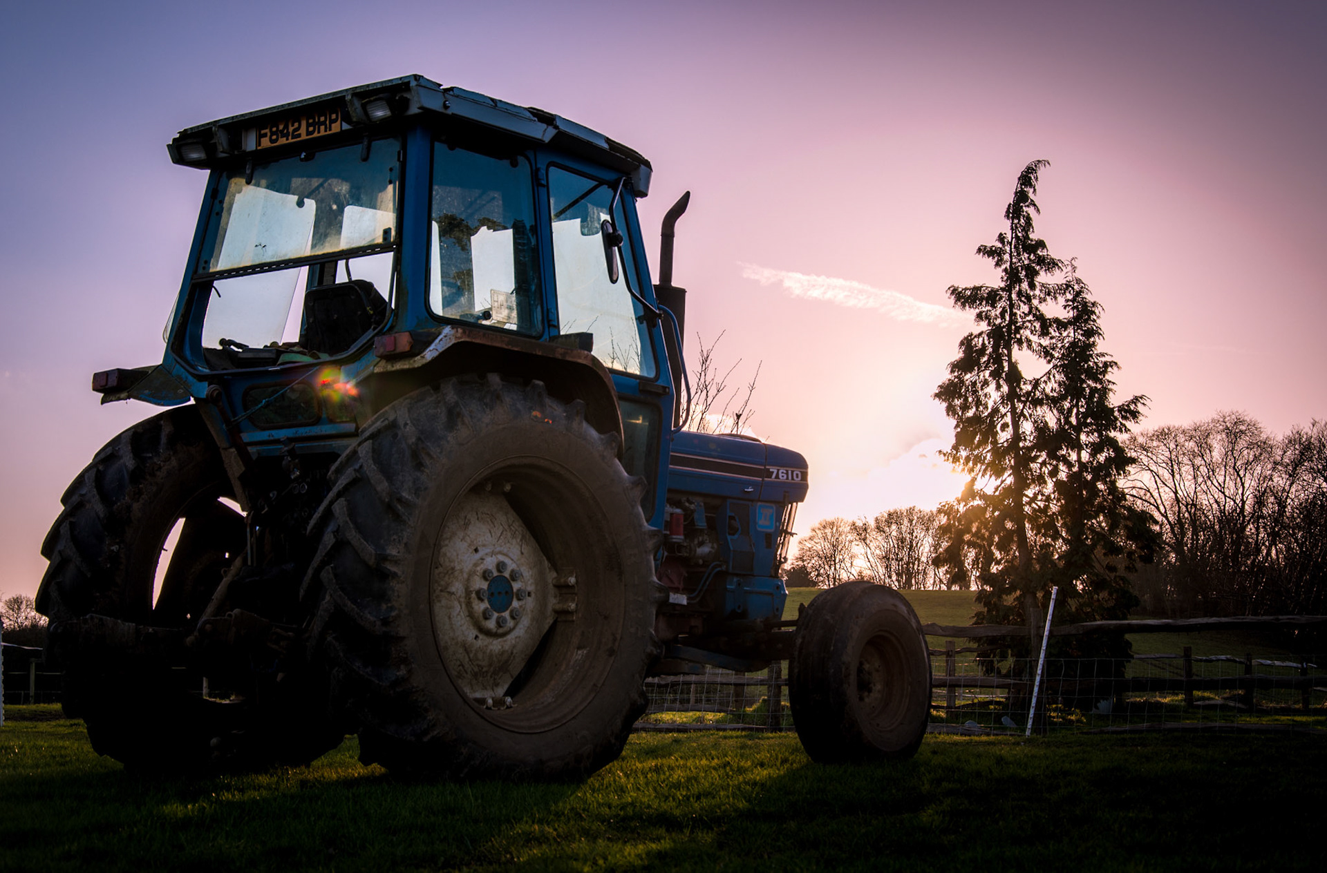 Tractor At Sunset