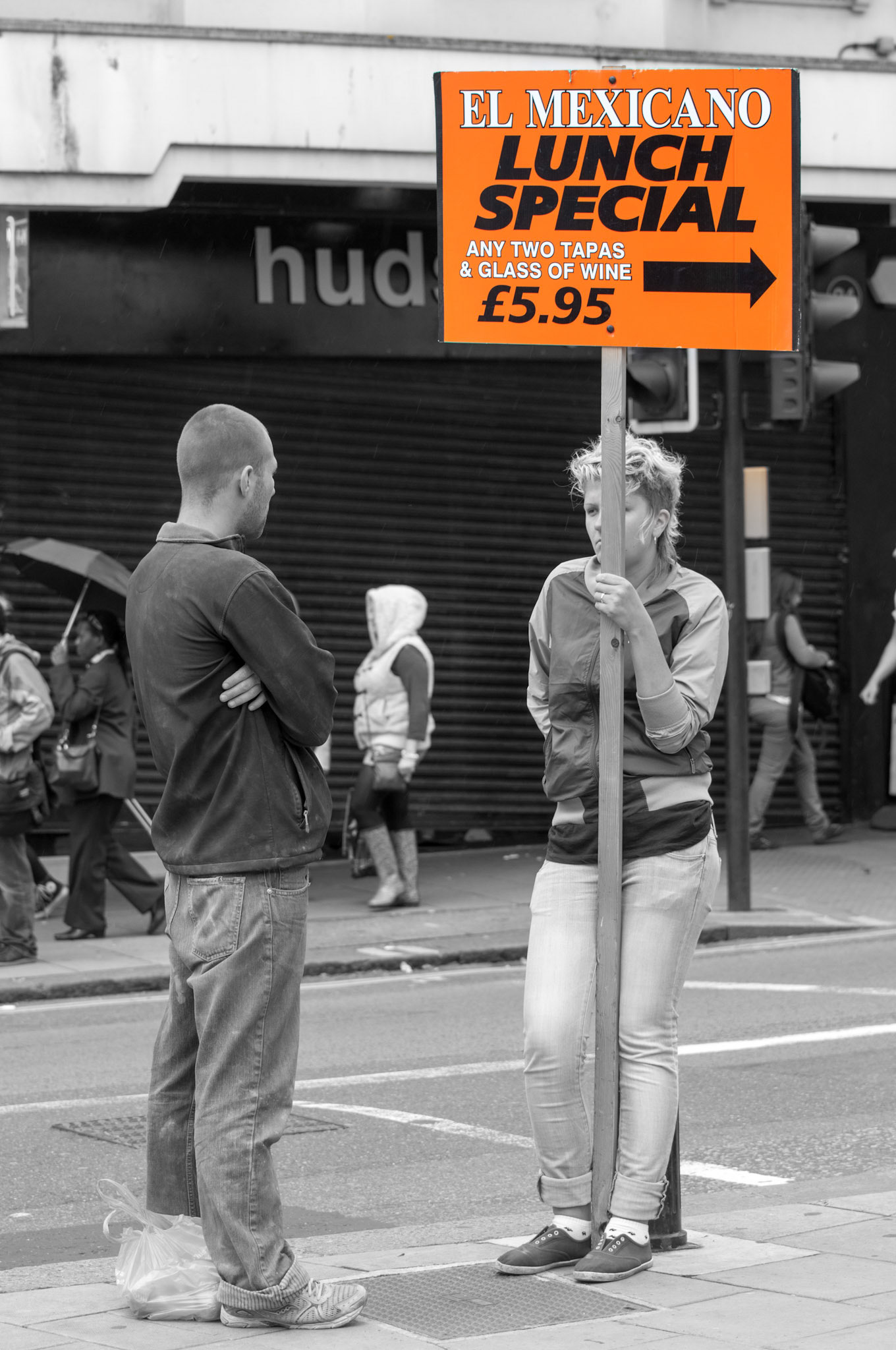 What a tempting offer. The guy in the photo looks like he isn't convinced yet.