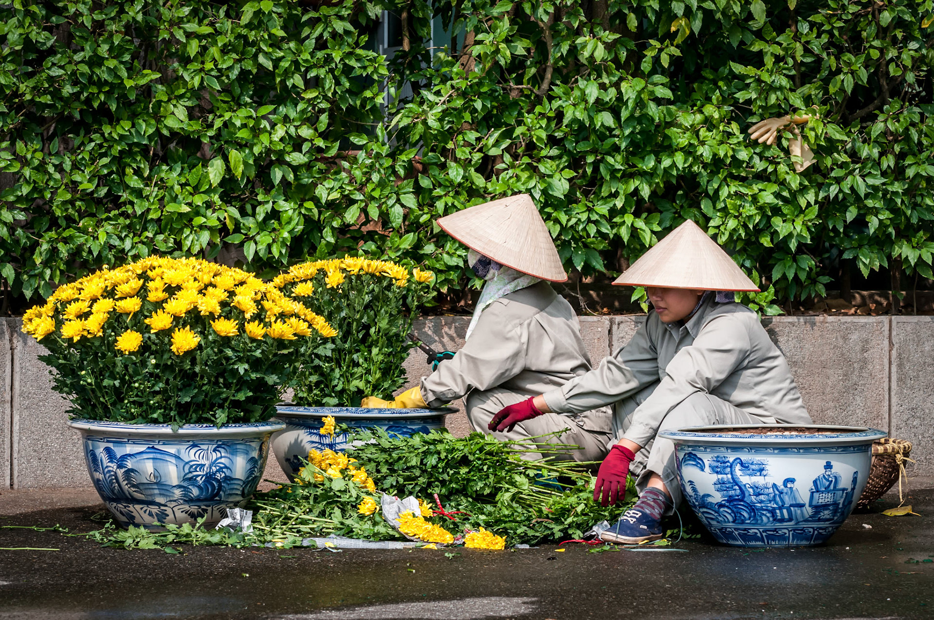 Ho Chi Mihn flower arranging