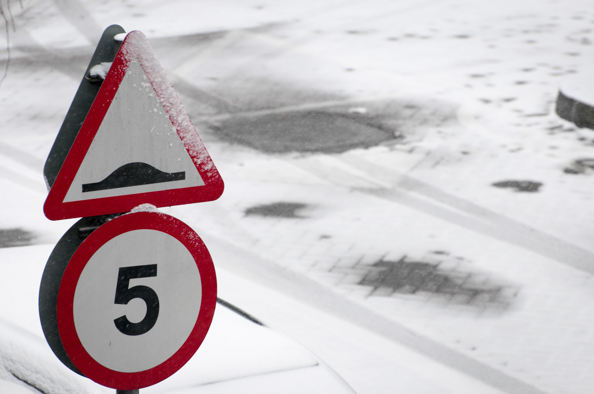 5mph for the humps - don't worry about the snow!
