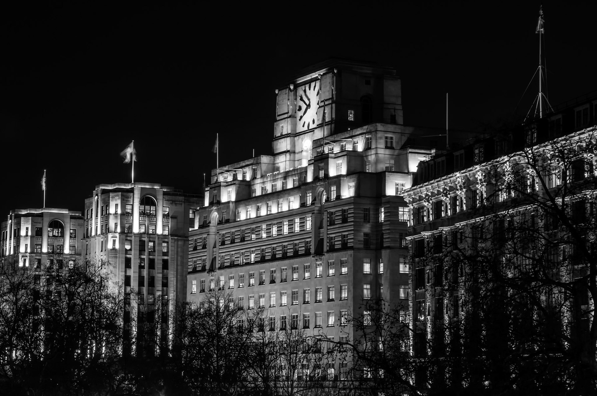 Shell Mex House at Night