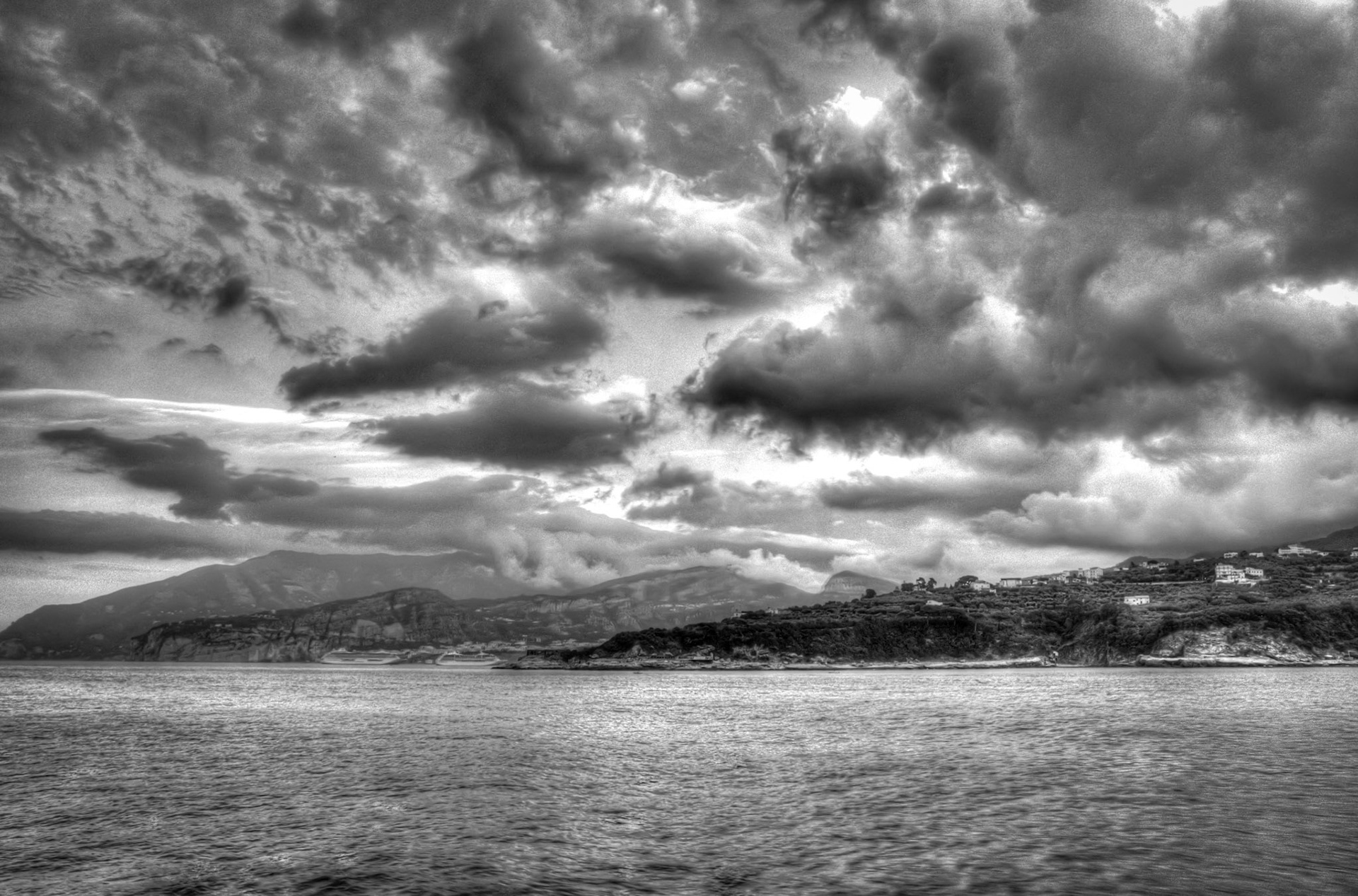 After a day on Capri, we got back on the ferry and the weather started to close in, finally to provide a show of the best lightning storm I'd seen all year.
