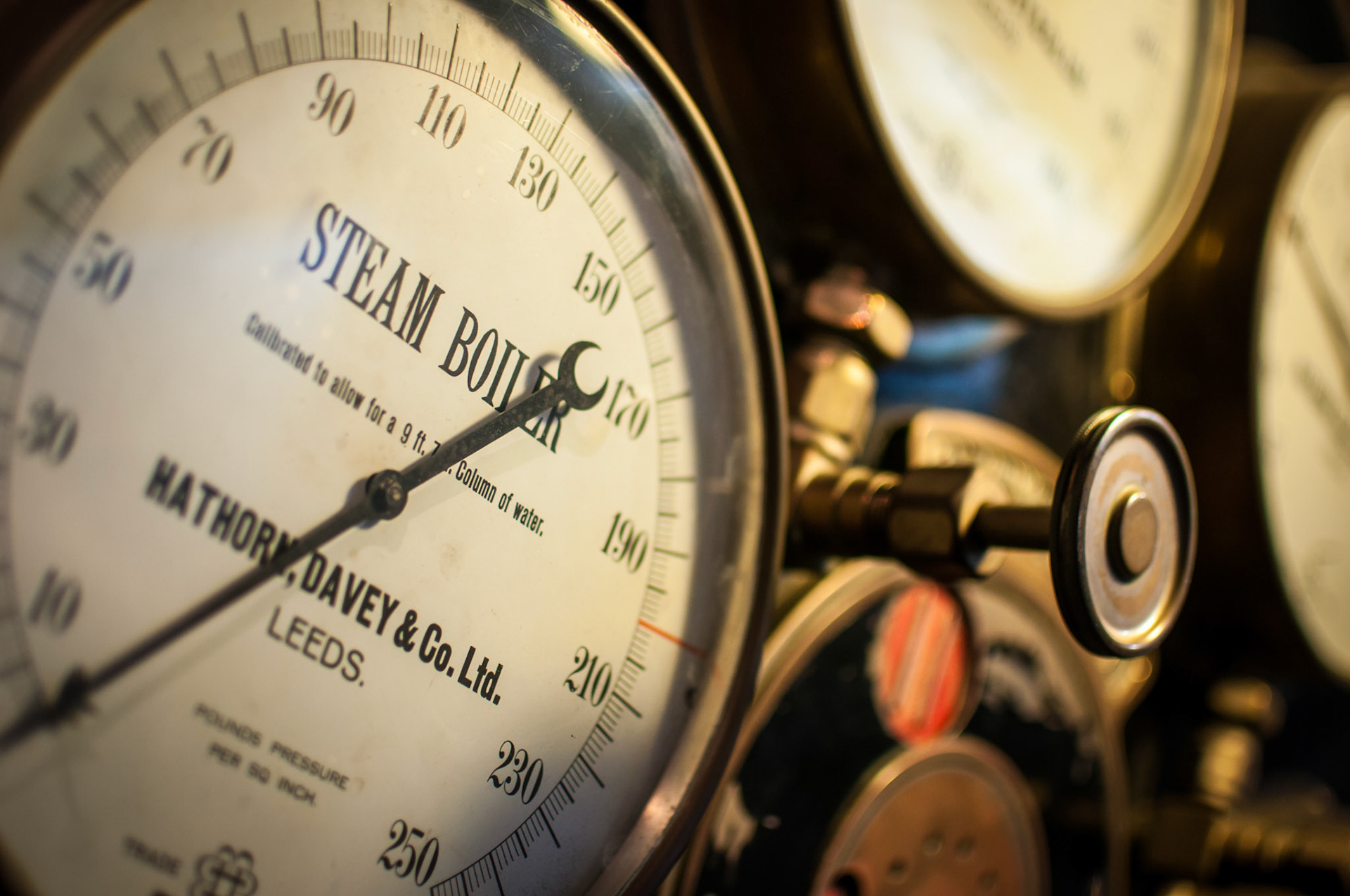A host of dials all controlled with the corresponding attached valves.