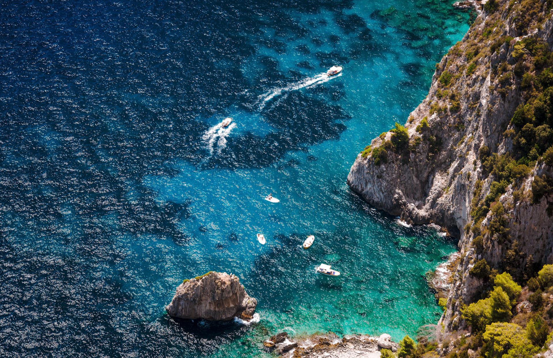 The gorgeous clear waters surrounding Capri.