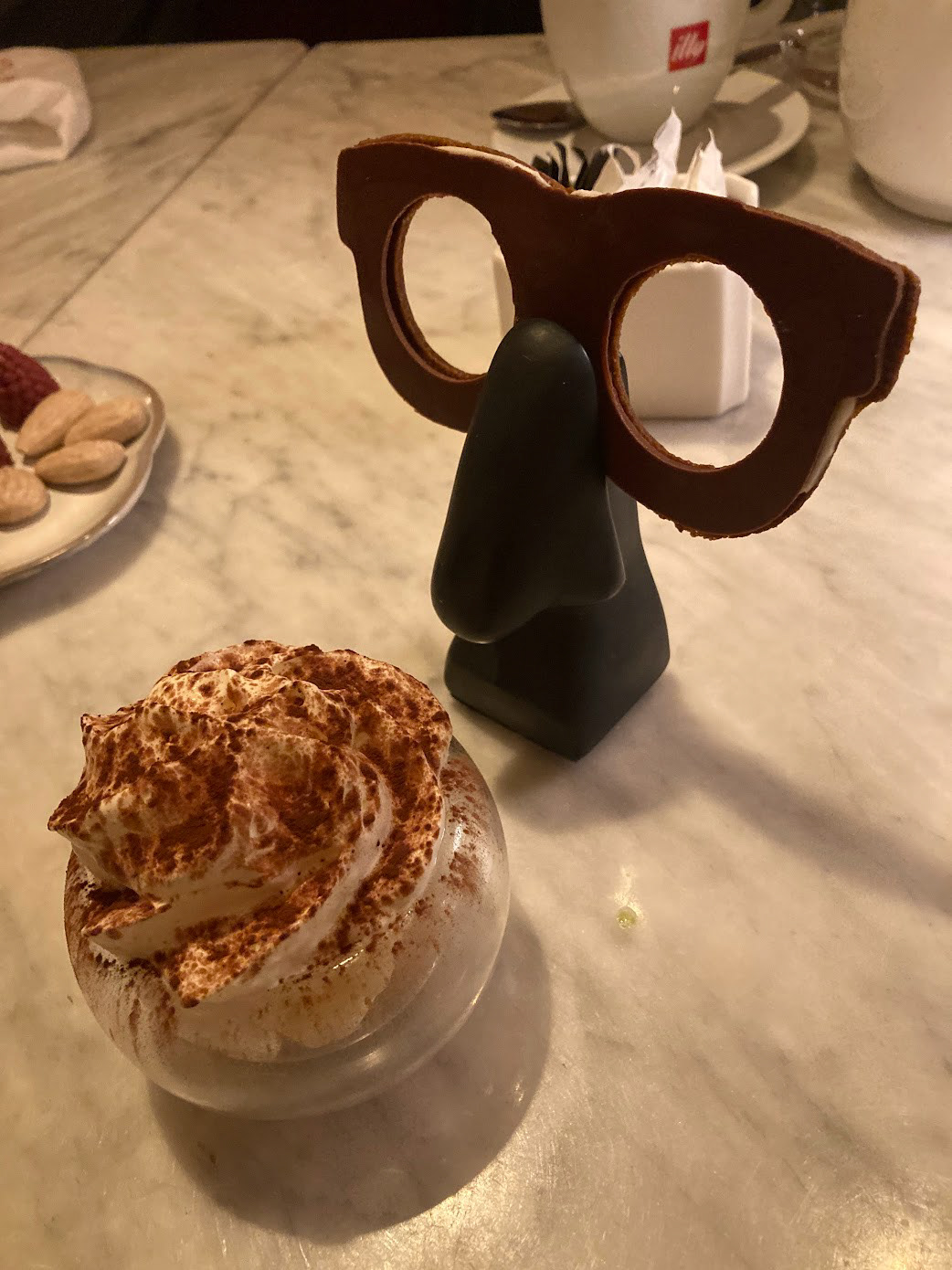 chocolate glasses and tiramisu