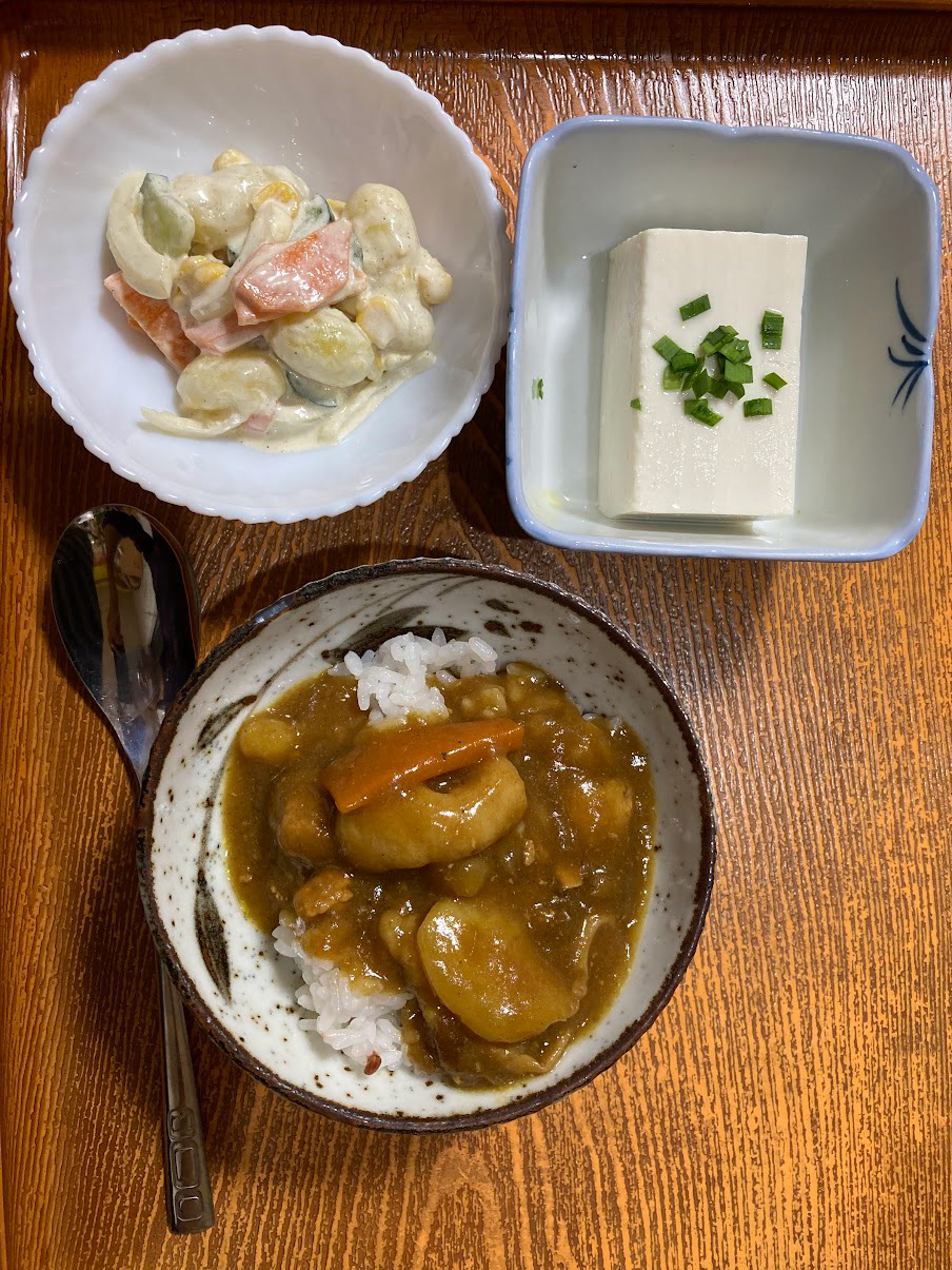 otosan's homemade curry and potato salad!