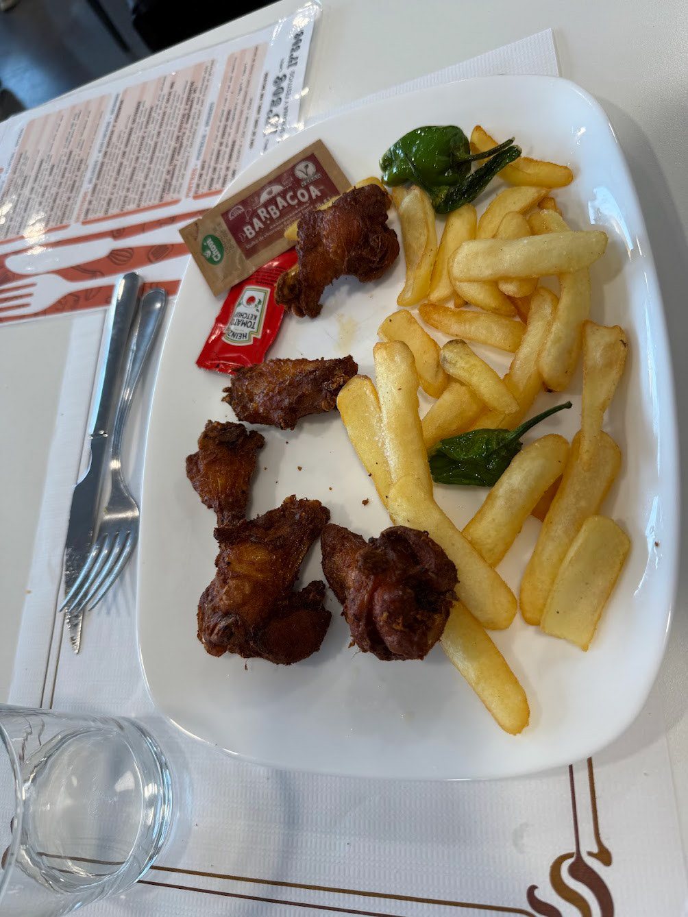 they called this "marinated chicken" and "potatoes"