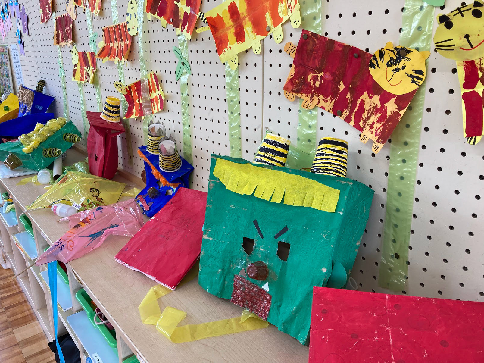 the lovely oni masks the kiddos crafted