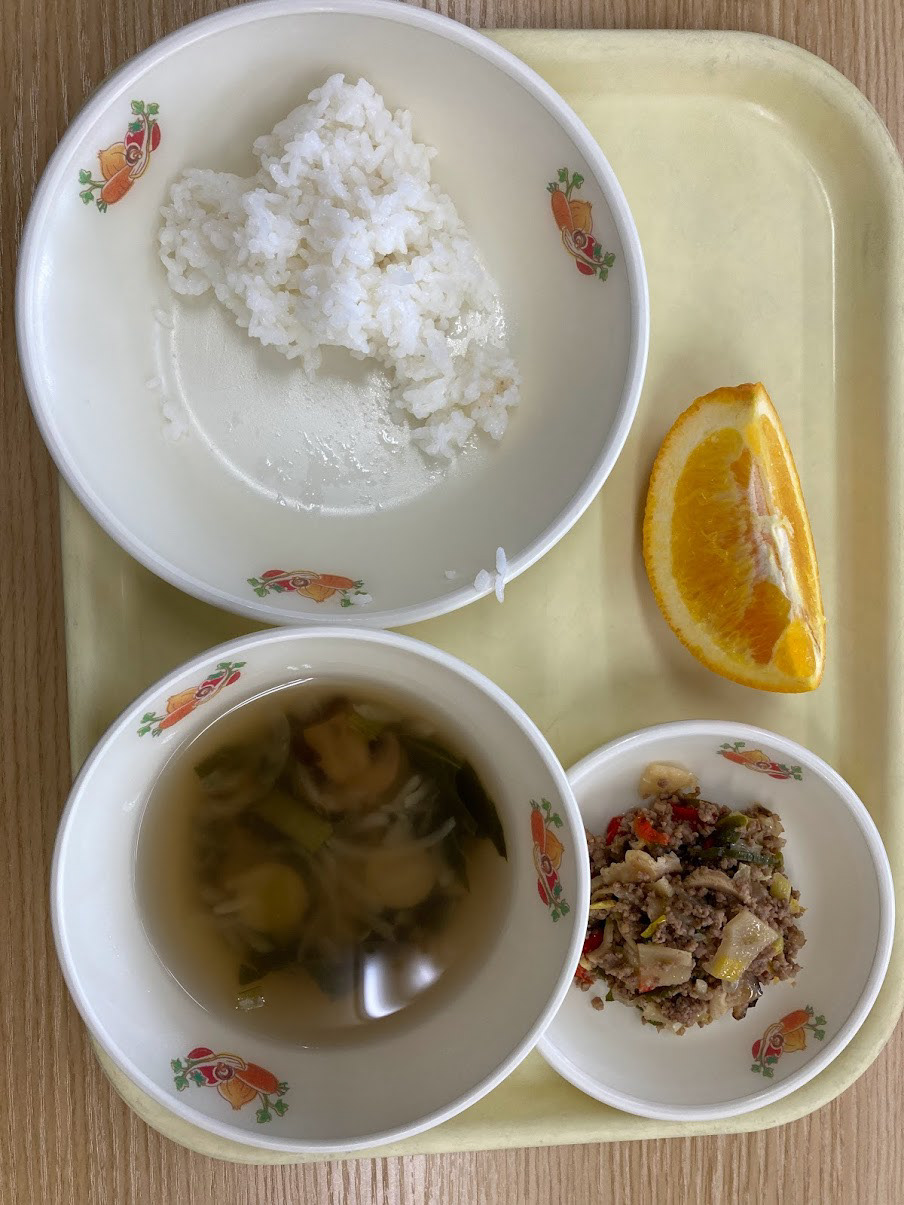 tonjiru (special meat miso soup), orange, town special pickle side
