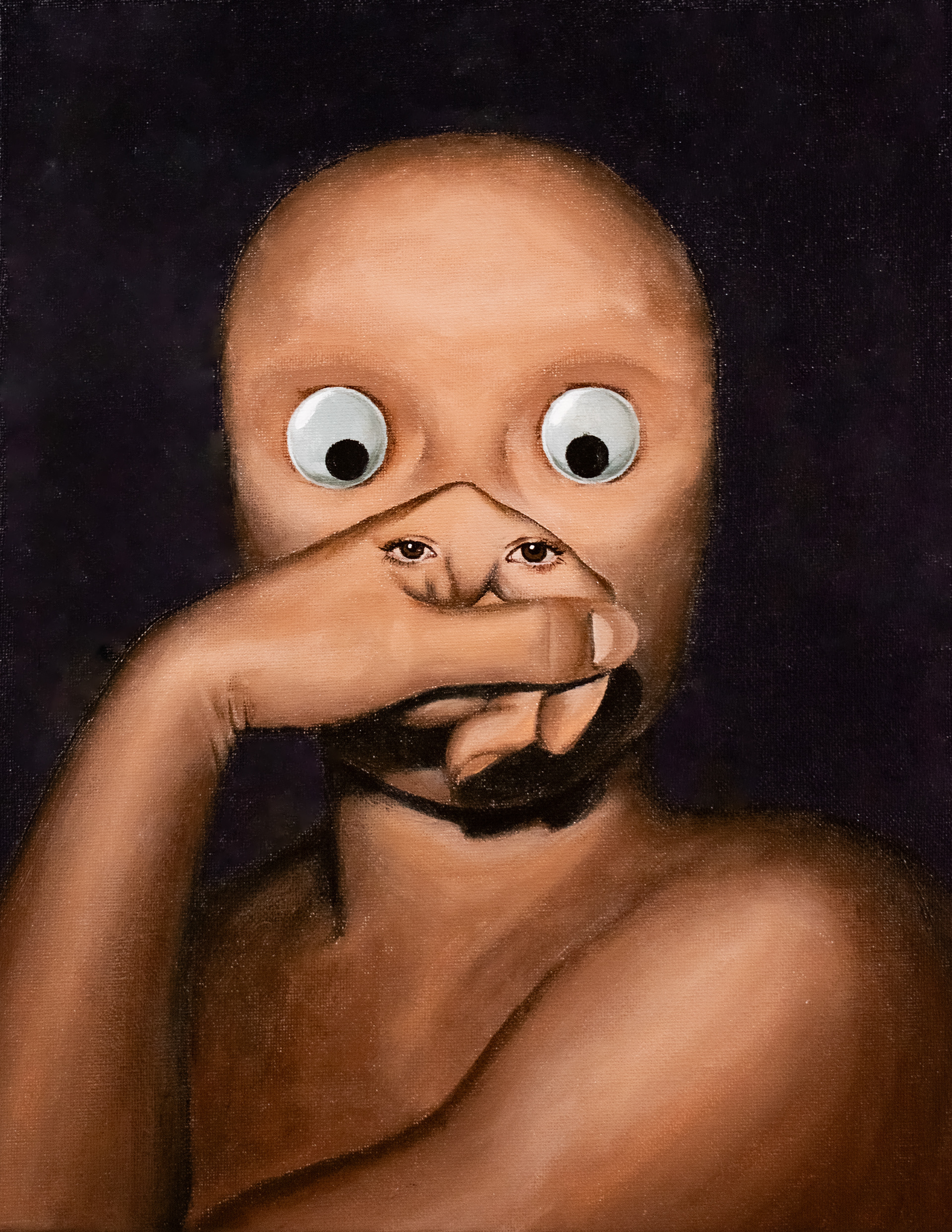 "Talk to the Hand," Acrylic on canvas, 14 x 11in