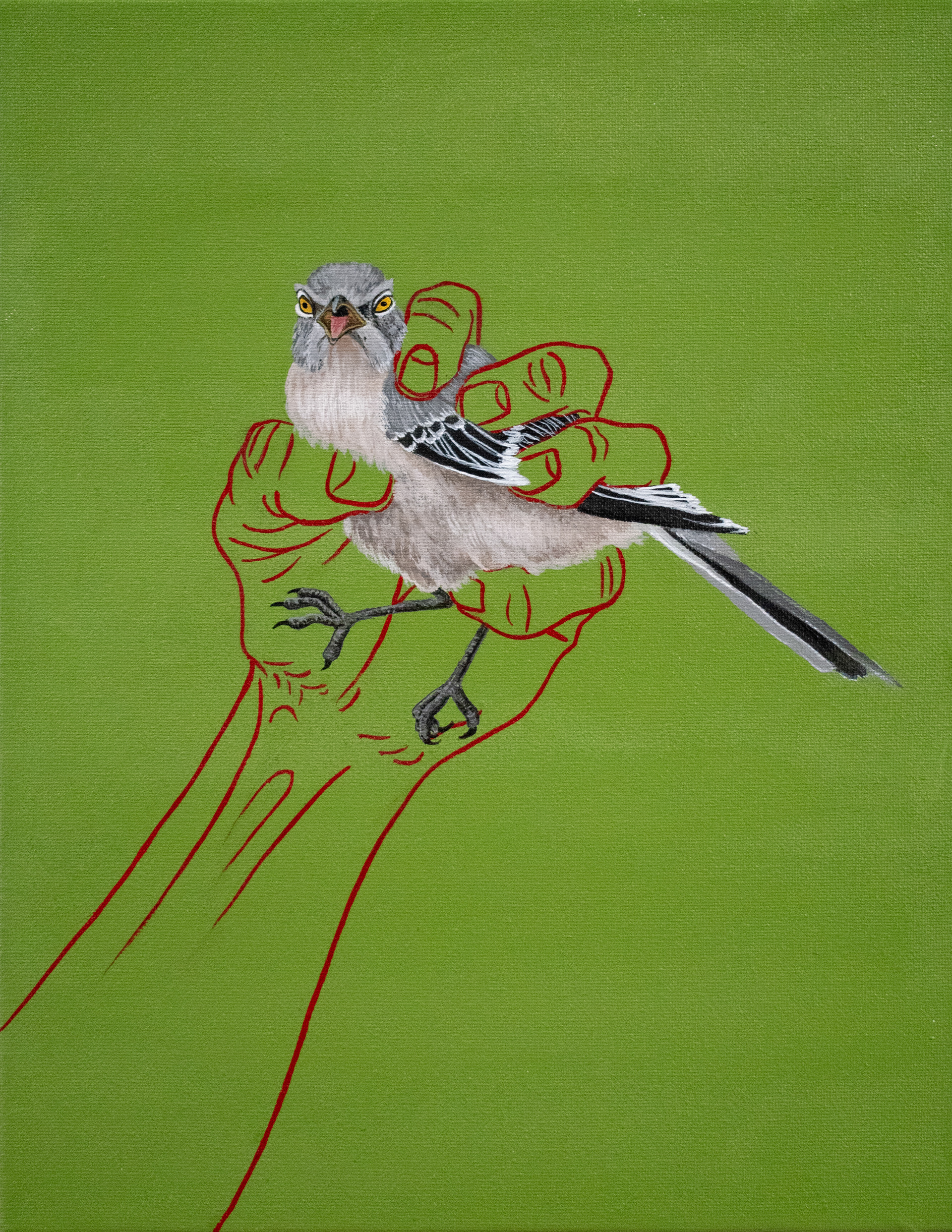 "Cage," Acrylic on canvas, 14 x 11in