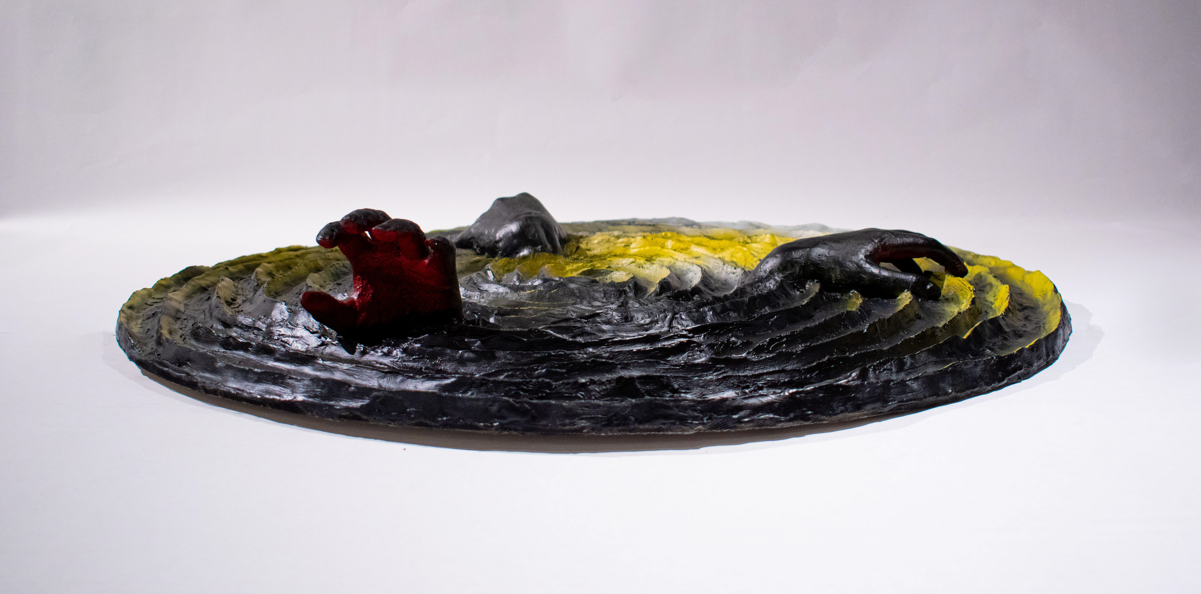 "Spinning Tondo" - Plaster, Paint, Wire Mesh, Plywood