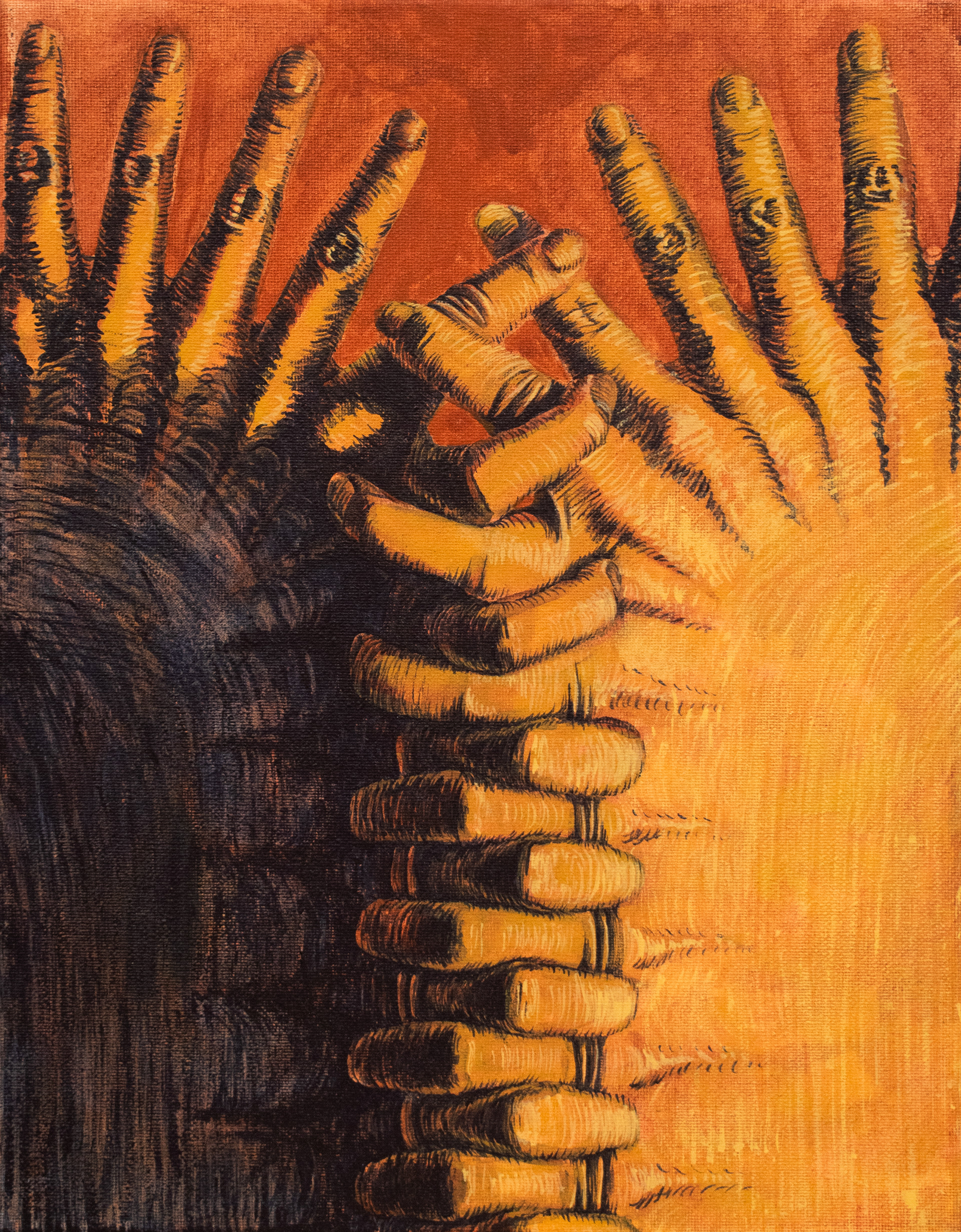 "Zipper," Acrylic on canvas, 14 x 11in