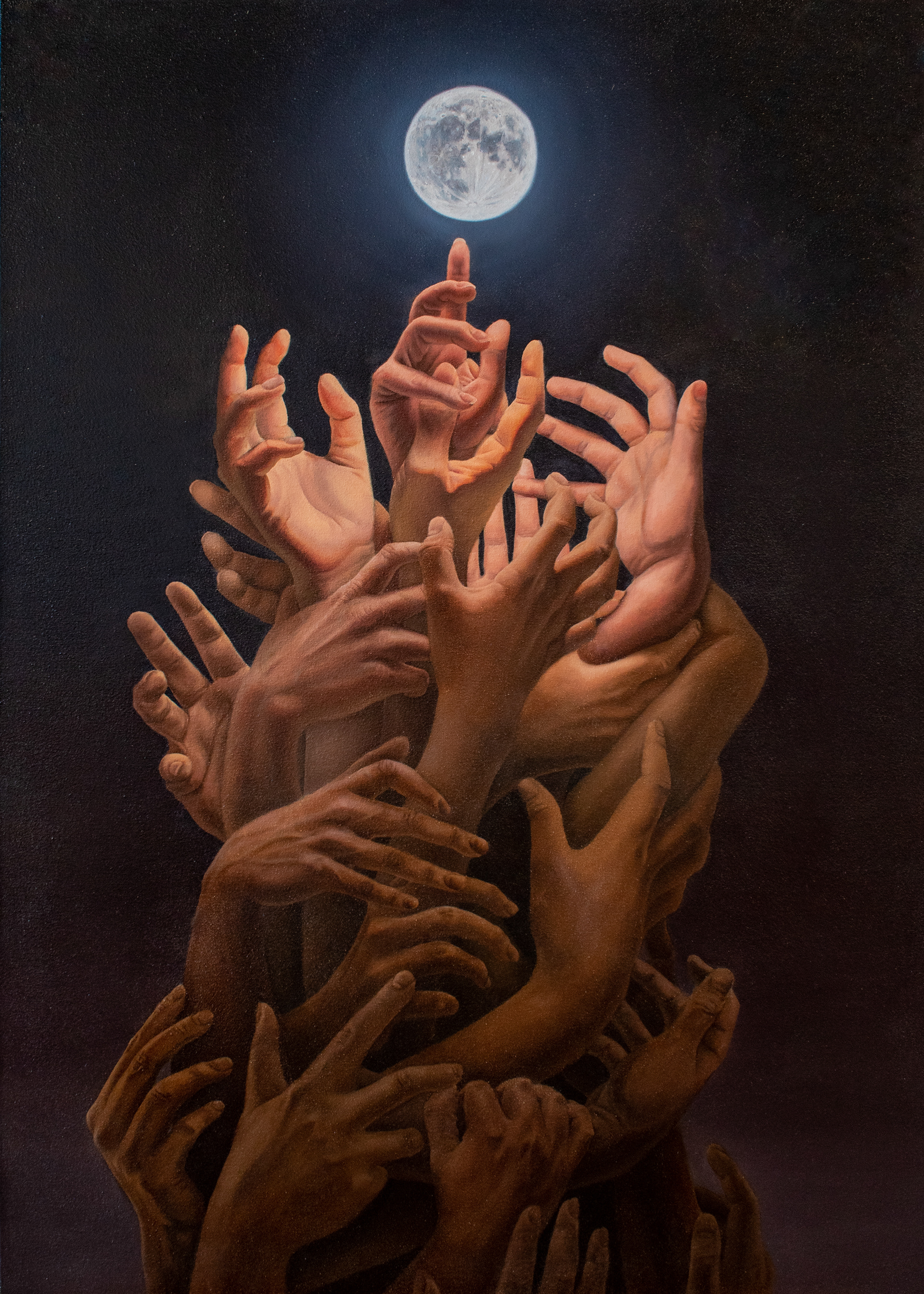 "Something About the Moon," oil on canvas, 42 x 30in