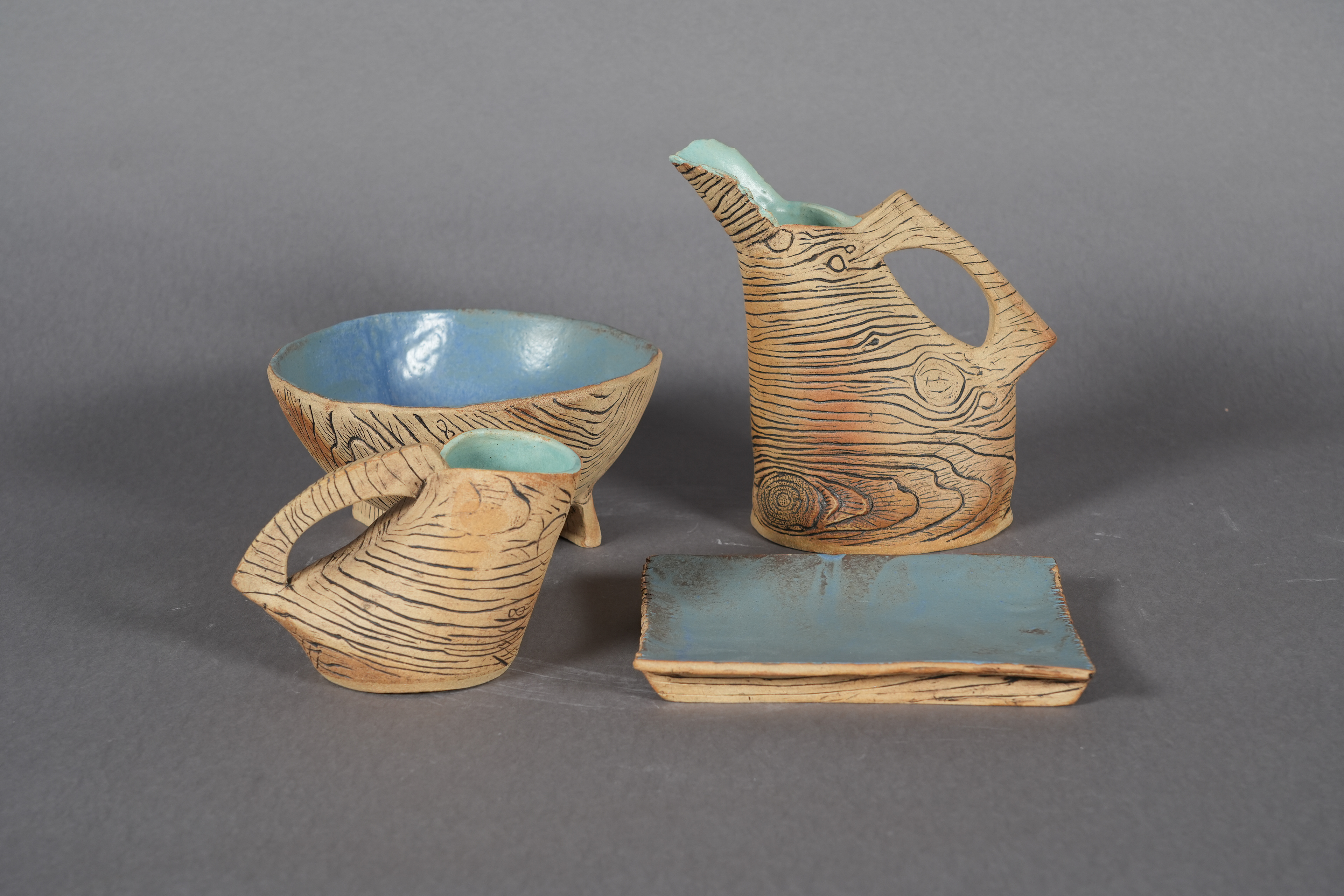 Dinnerware response to 3D-printed housing - stoneware