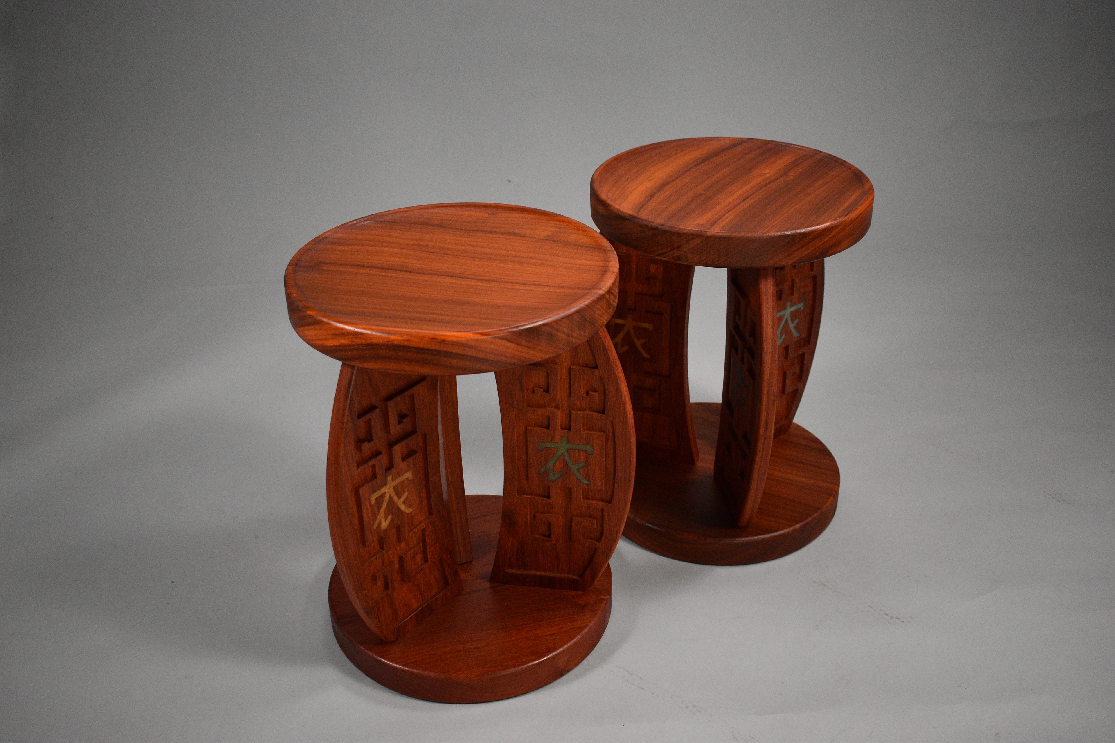 "'Nong' Stools" - Padauk, Resin