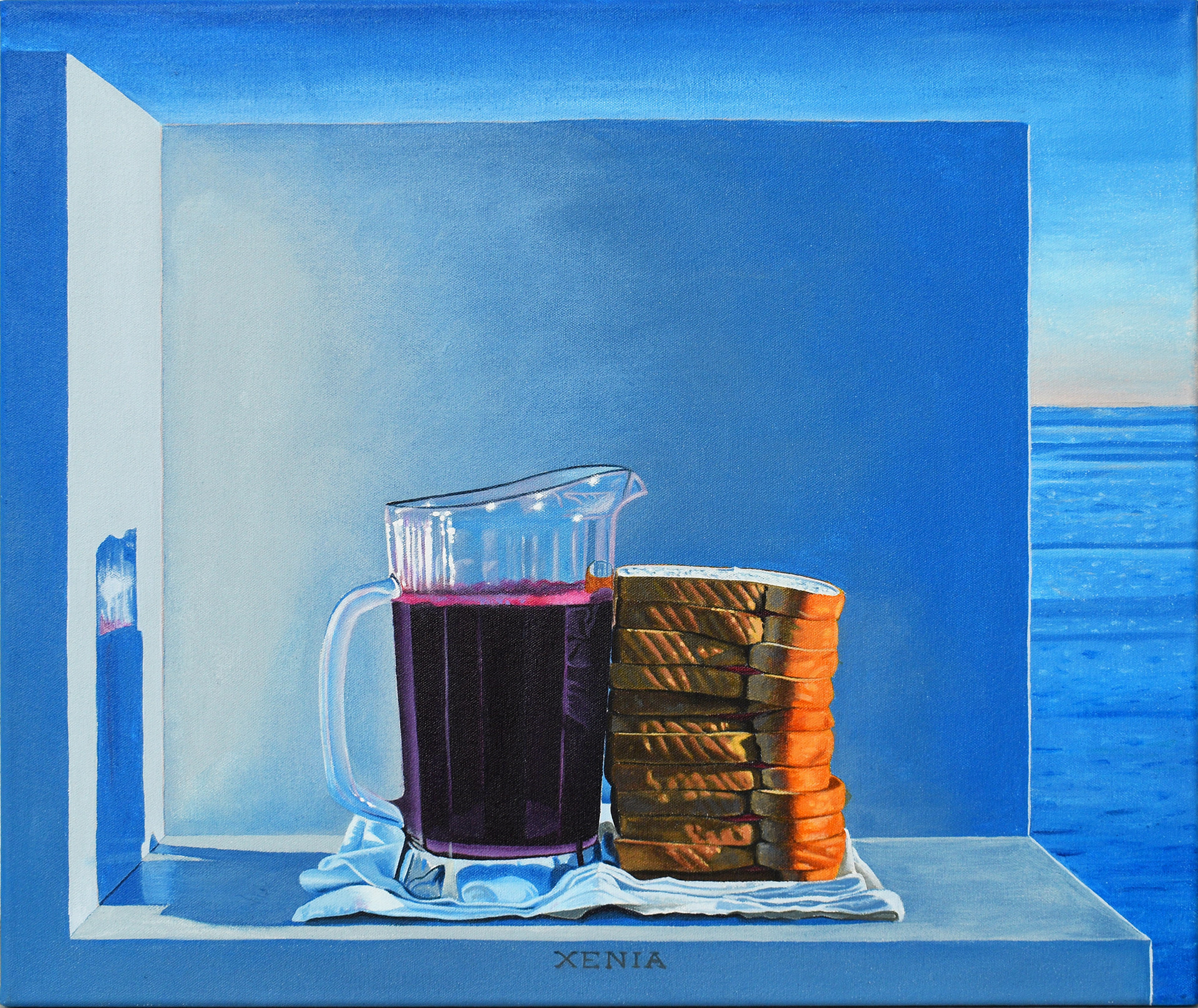 David Ligare Master Study - Acrylic on canvas *All credit of "Xenia" belongs rightfully to David Ligare. Permission was asked and granted for the purpose of education and study. I do not claim "Xenia" as my own.