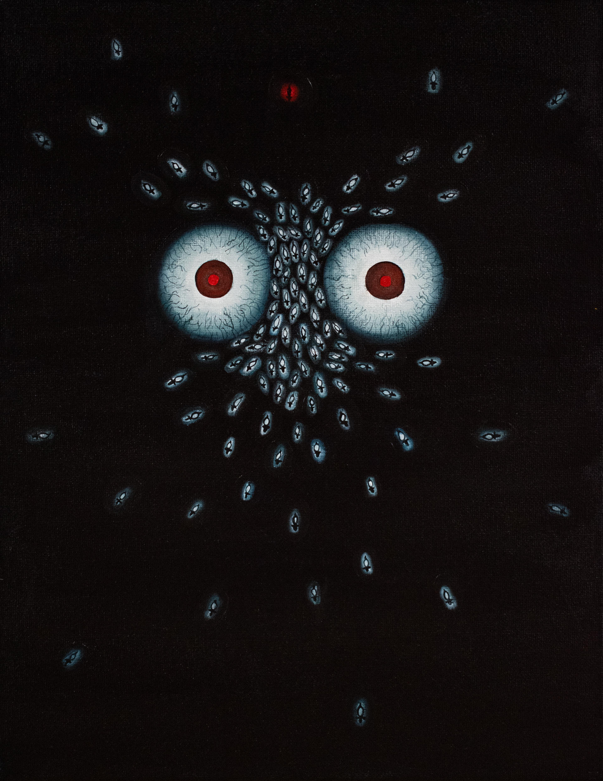 "Counting Sheep," Acrylic on canvas, 14 x 11in