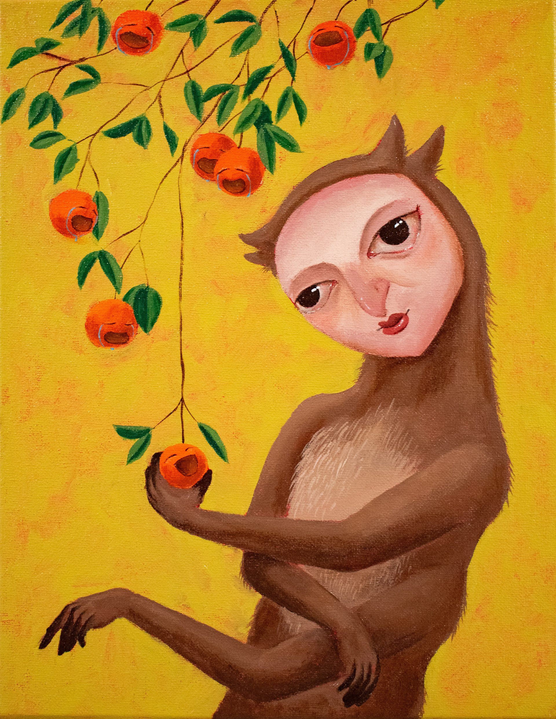 "Orange Juice," Acrylic on canvas, 14 x 11in