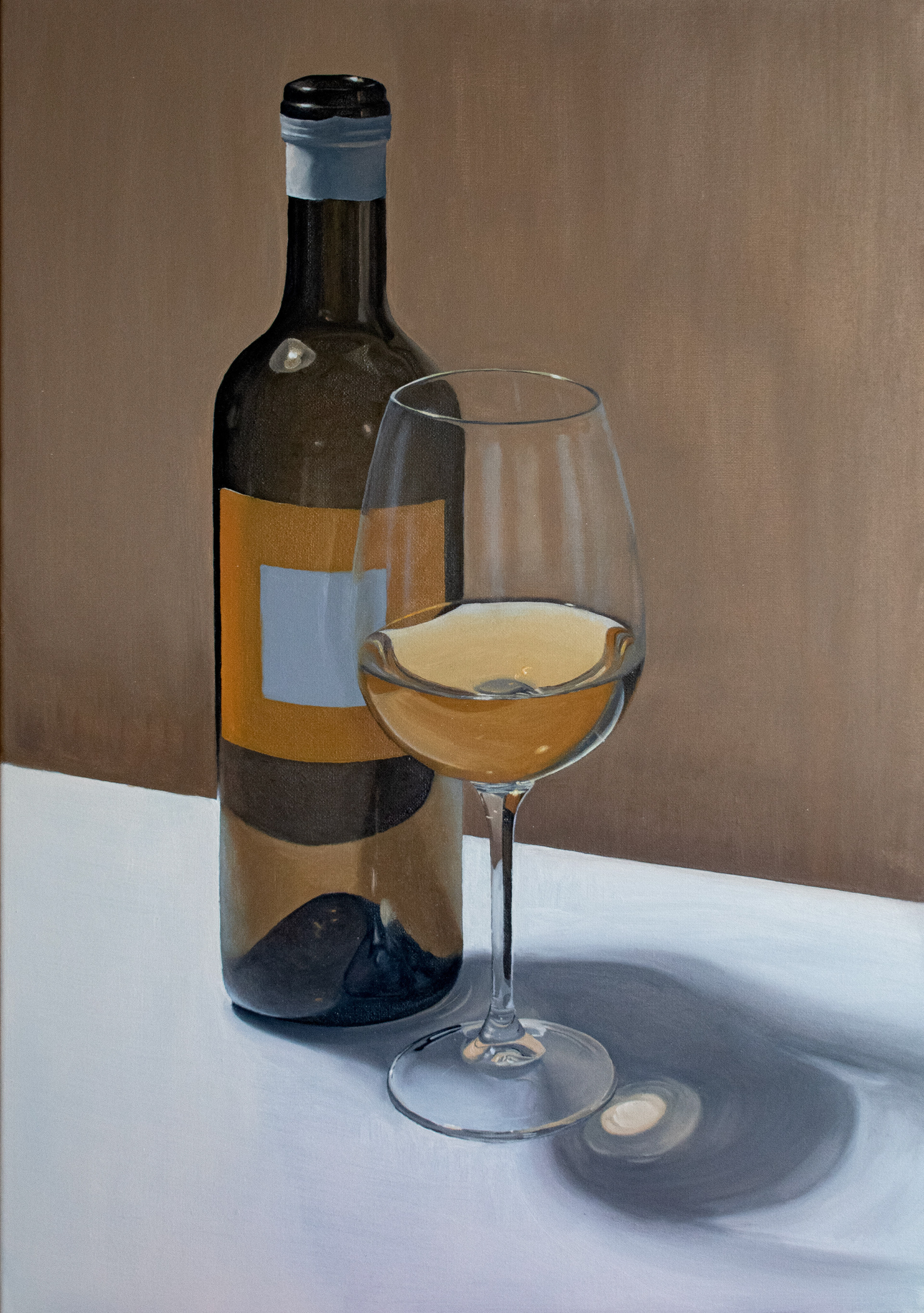 "White Wine Still Life" - oil paint