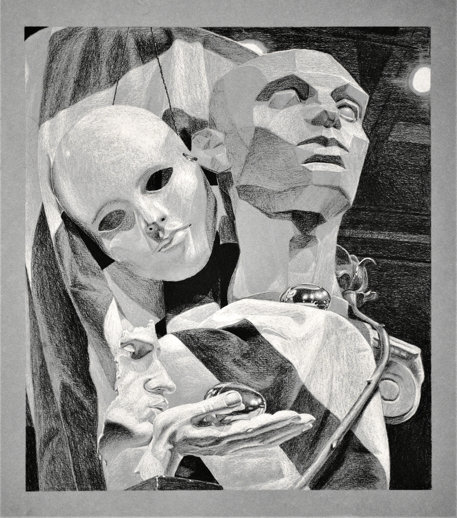 Heightened Value Still Life - Conte