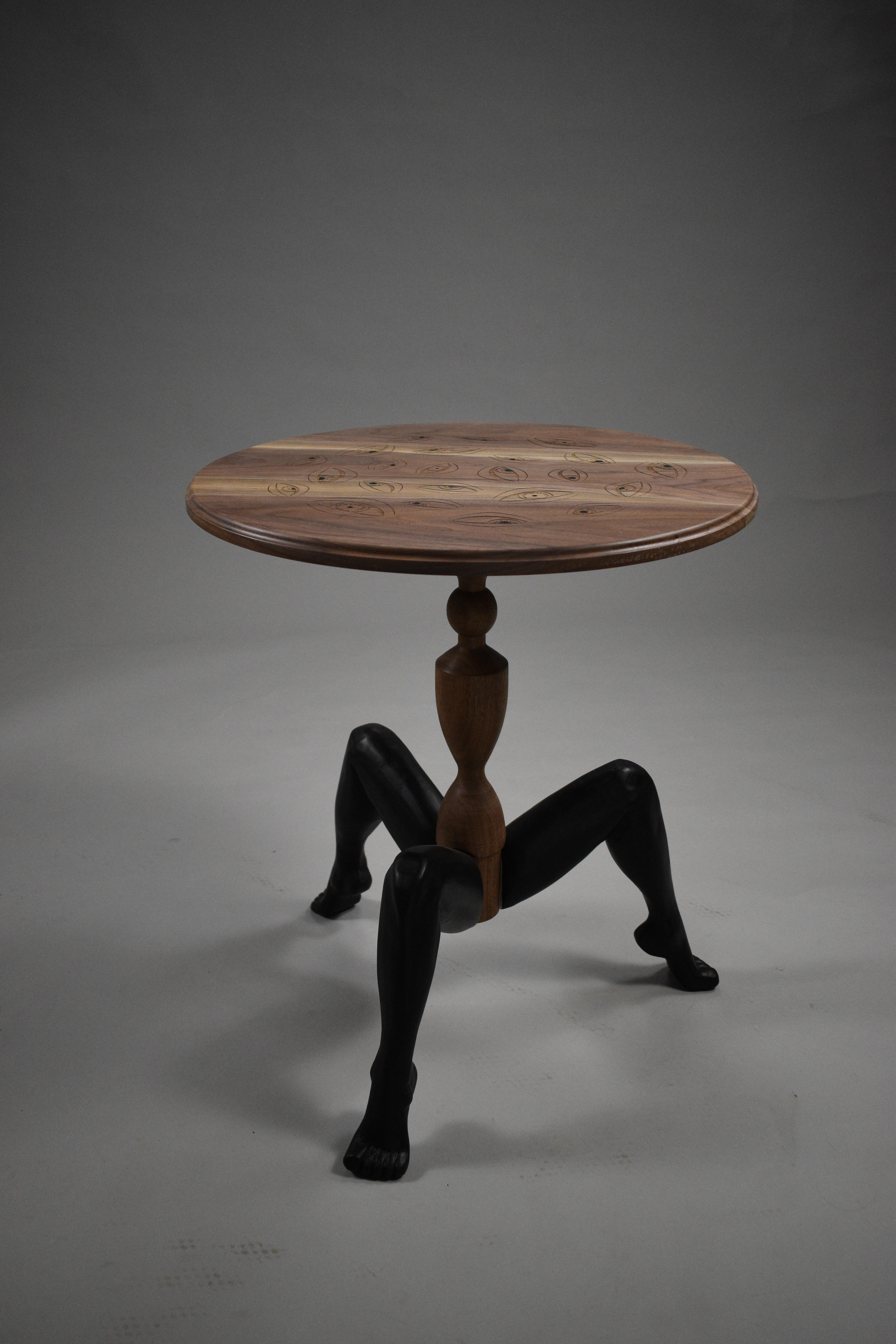 "Three-legged Table" - Walnut, Poplar, Acrylic