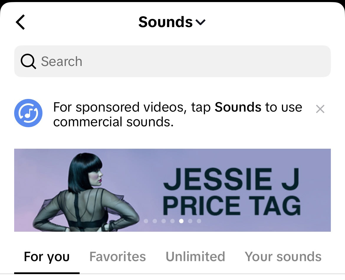 "Price Tag" - Jessie J, TikTok Sound Banner