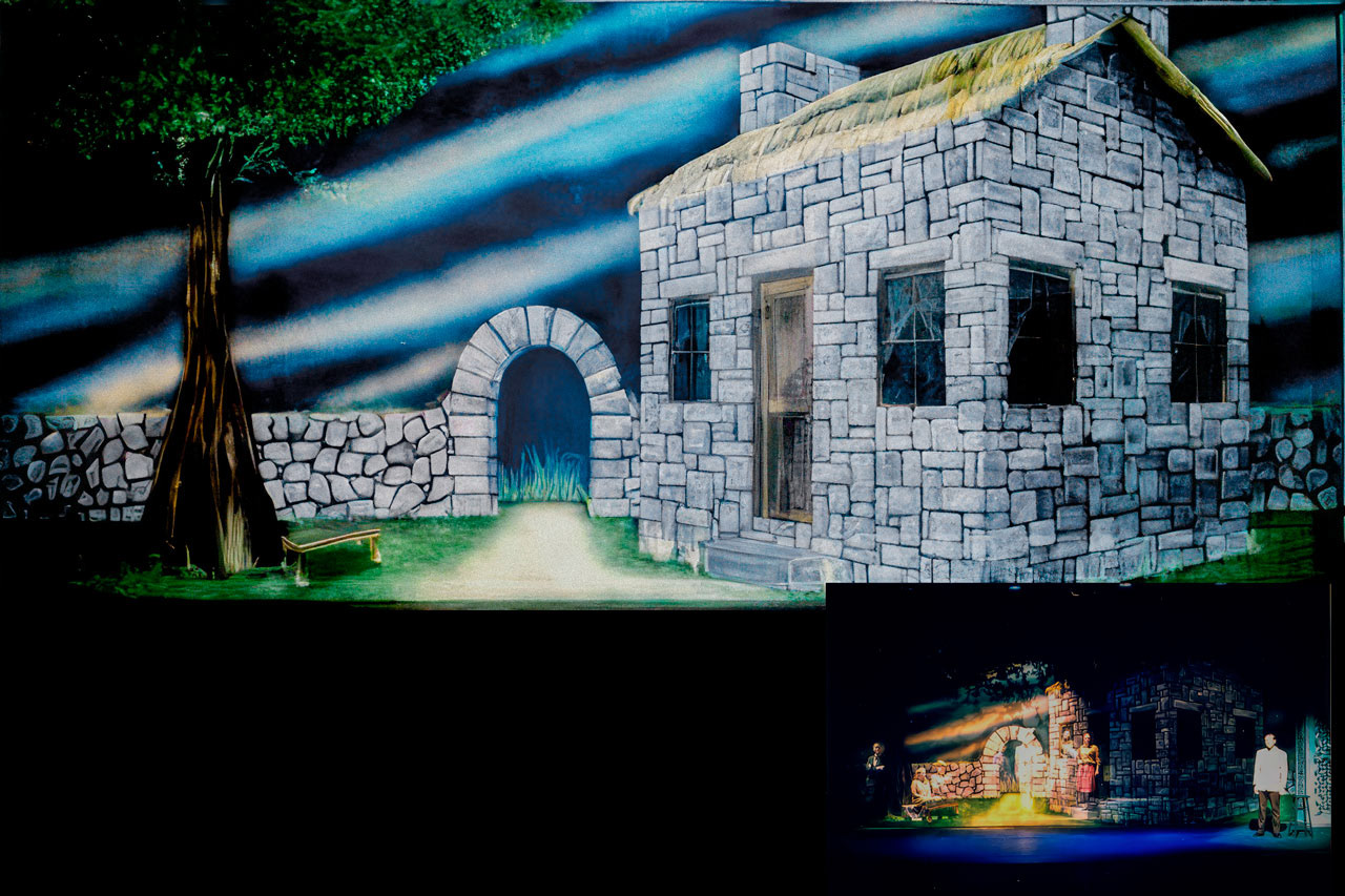 "Dancing at Lughnasa" Painted Scrim 18'x30'