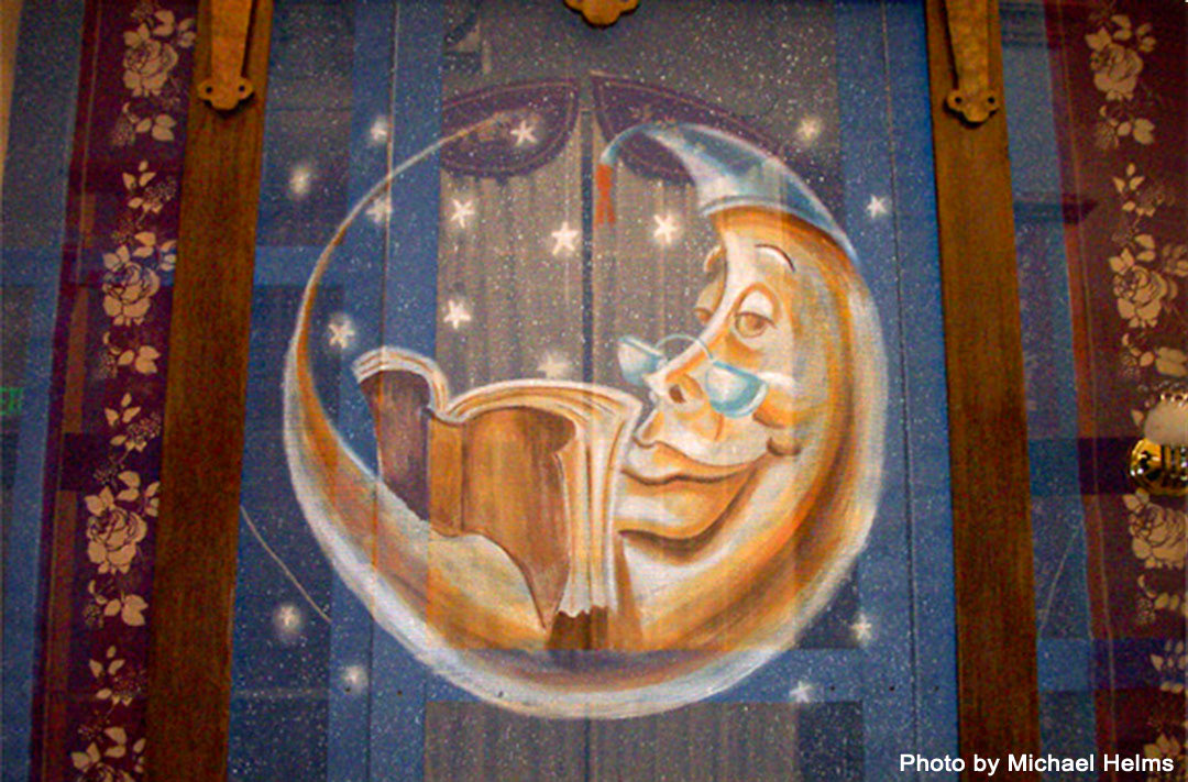 "Peter Pan" Nursery wall detail on scrim