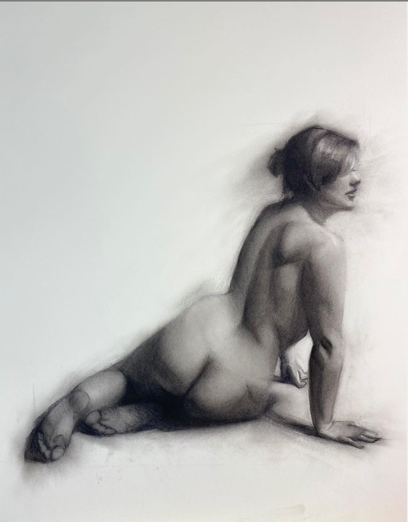Female Nude Study, 2020, 18x24 in